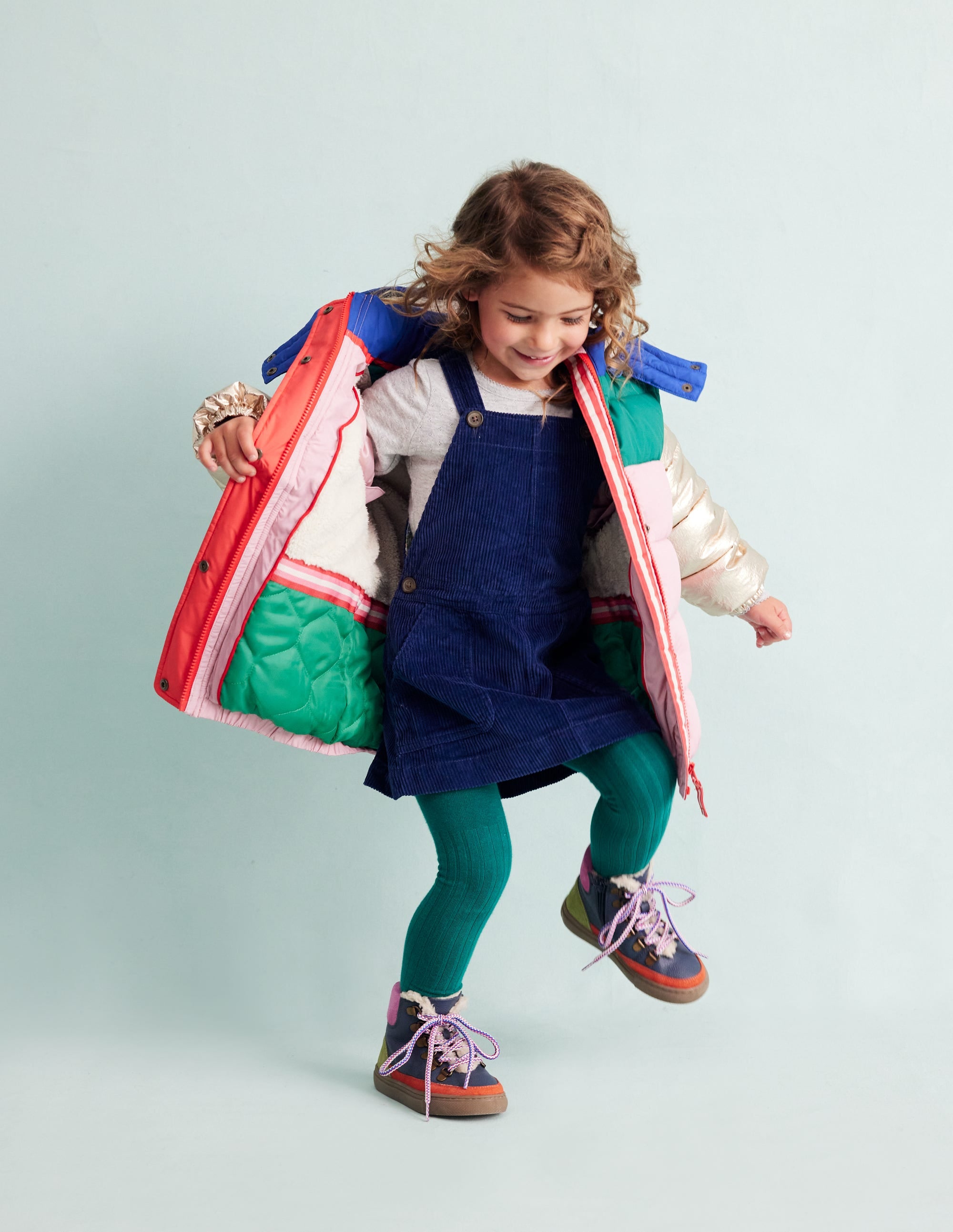 2-in-1 Padded Coat-Multi Metallic Colourblock - Image 15