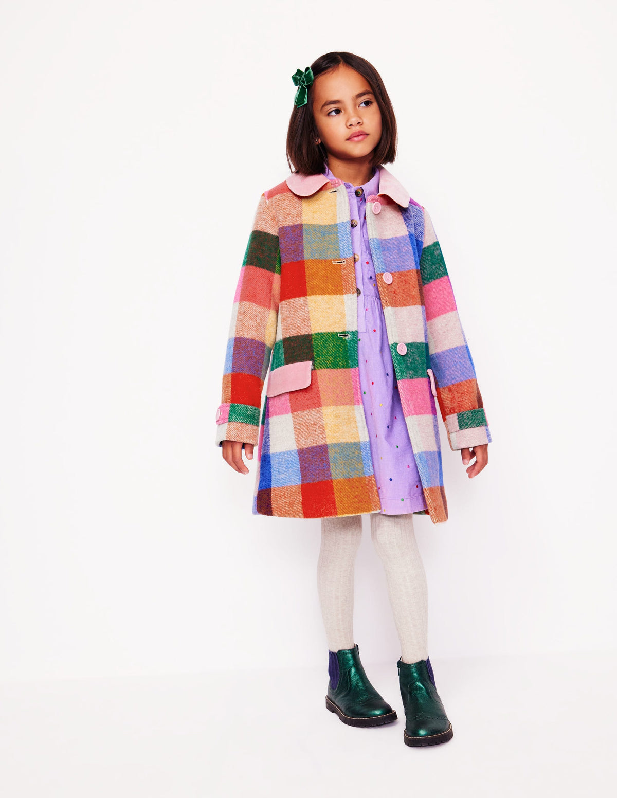 Wonderful Wool Blended Coat-Multi Gingham - Image 1