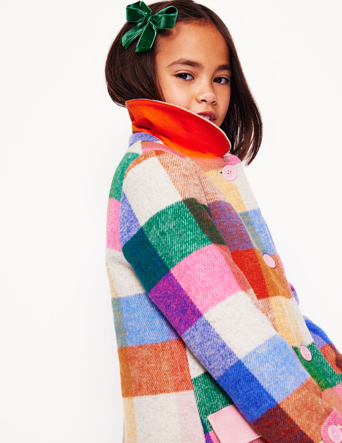 Wonderful Wool Blended Coat-Multi Gingham - Image 3