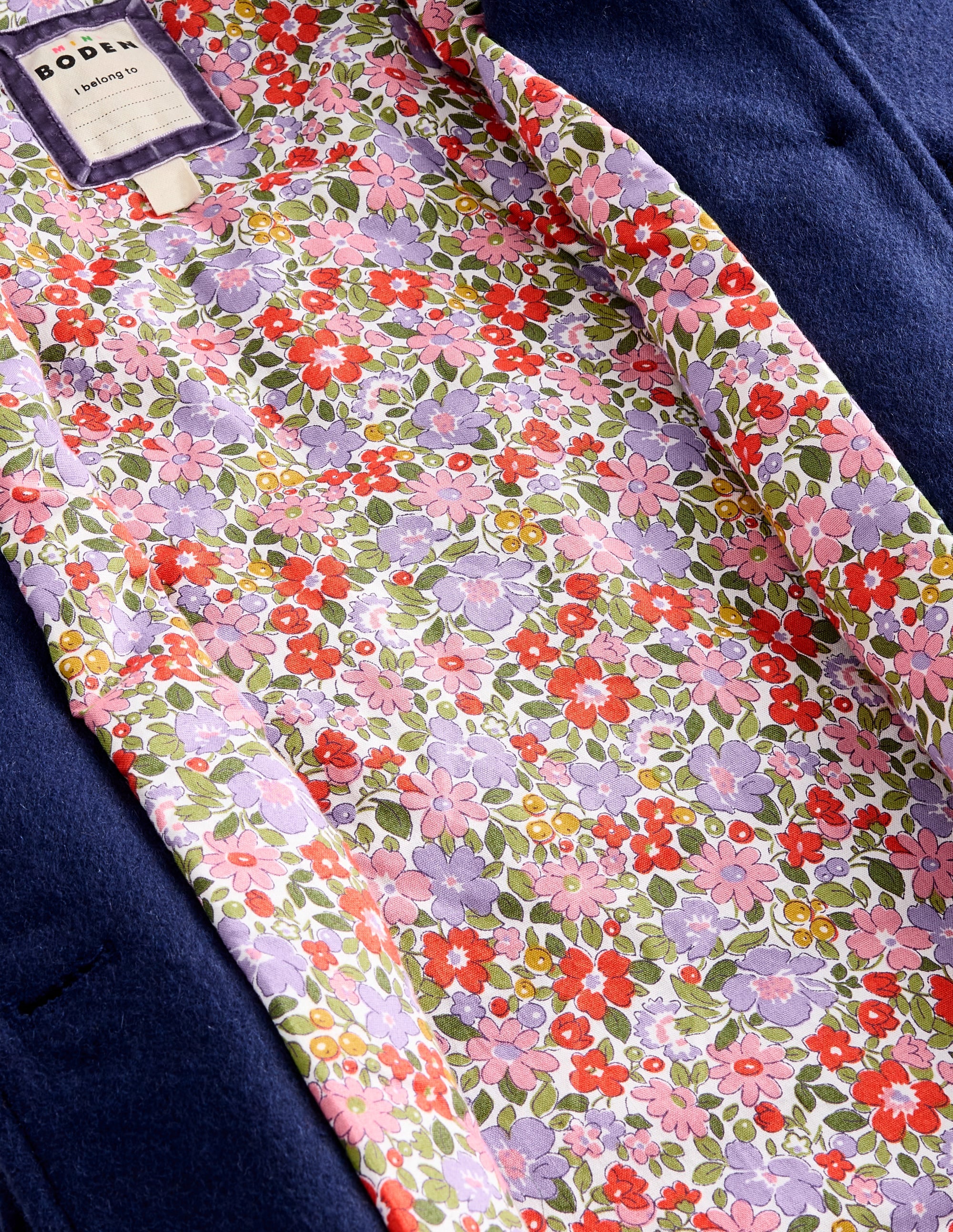 Wonderful Wool Blended Coat-College Navy Embroidery - Image 1