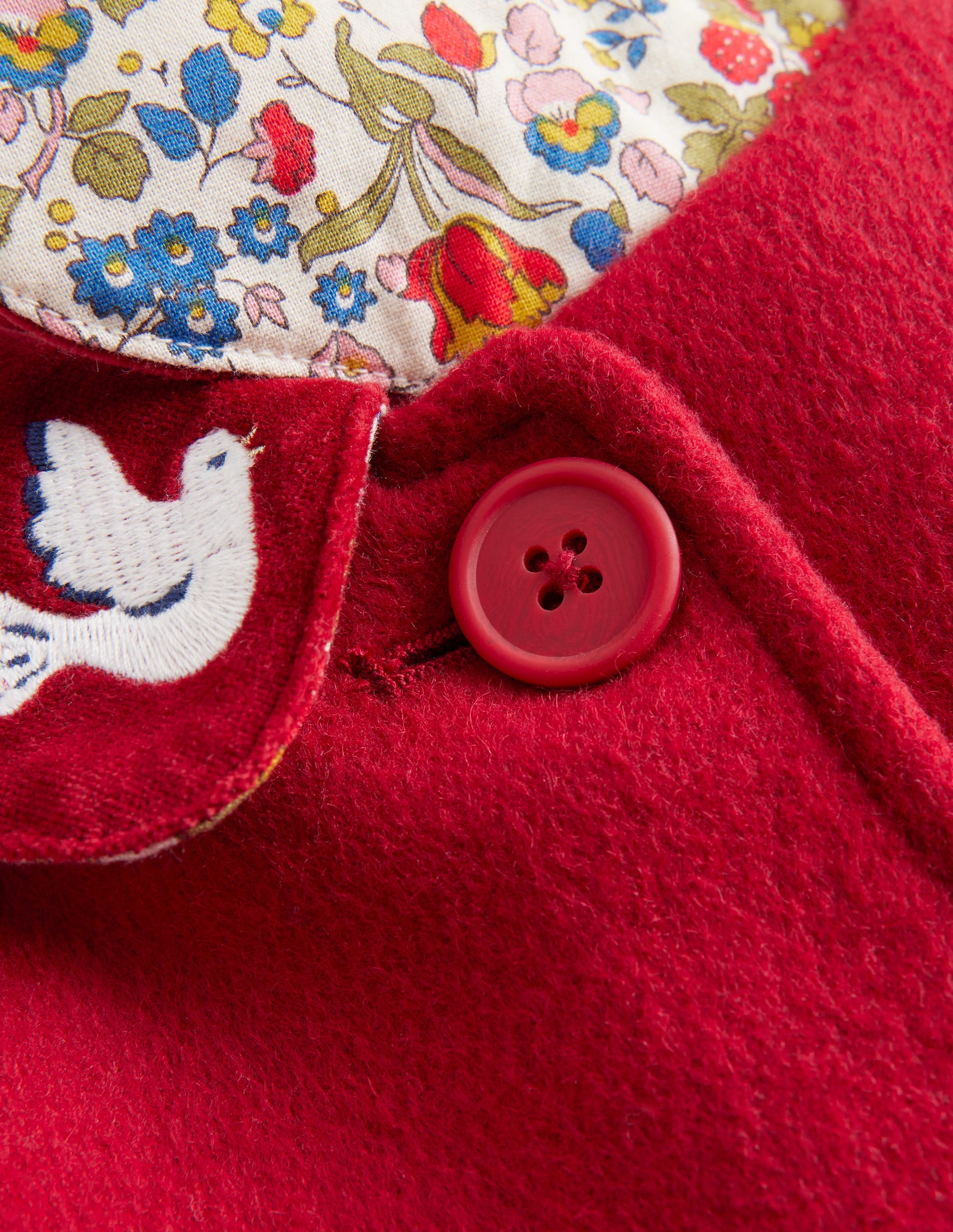 Wonderful Wool Blended Coat-Royal Red Embroidery - Image 8