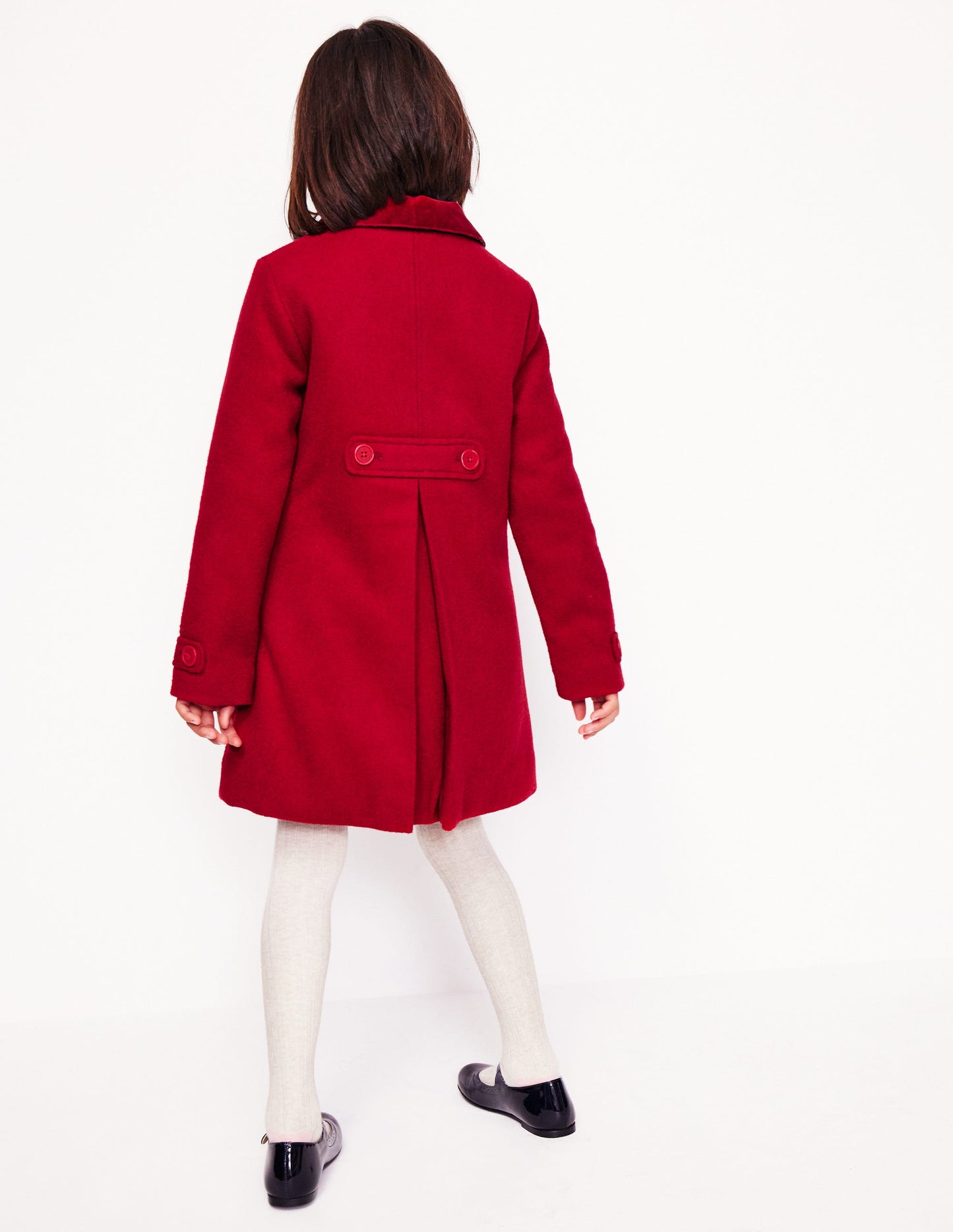 Wonderful Wool Blended Coat-Royal Red Embroidery