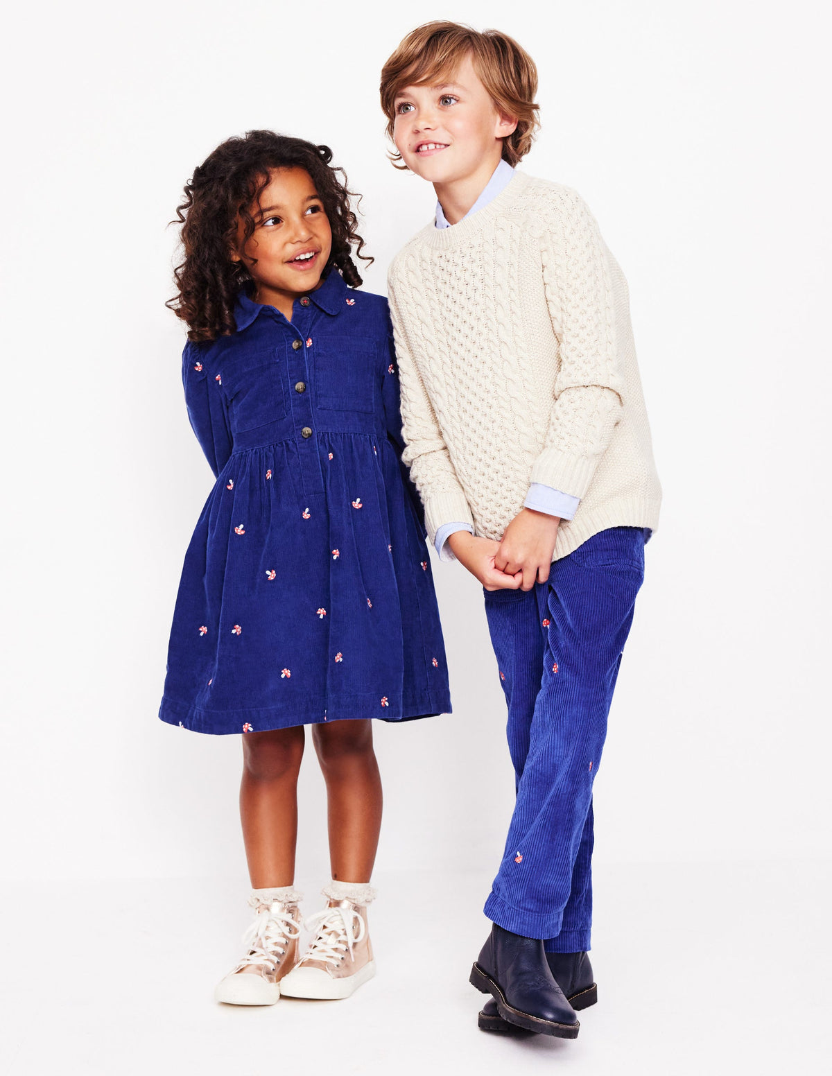 Aubrey Puff Sleeve Shirt Dress-Sapphire Toadstool Embroidery - Image 4