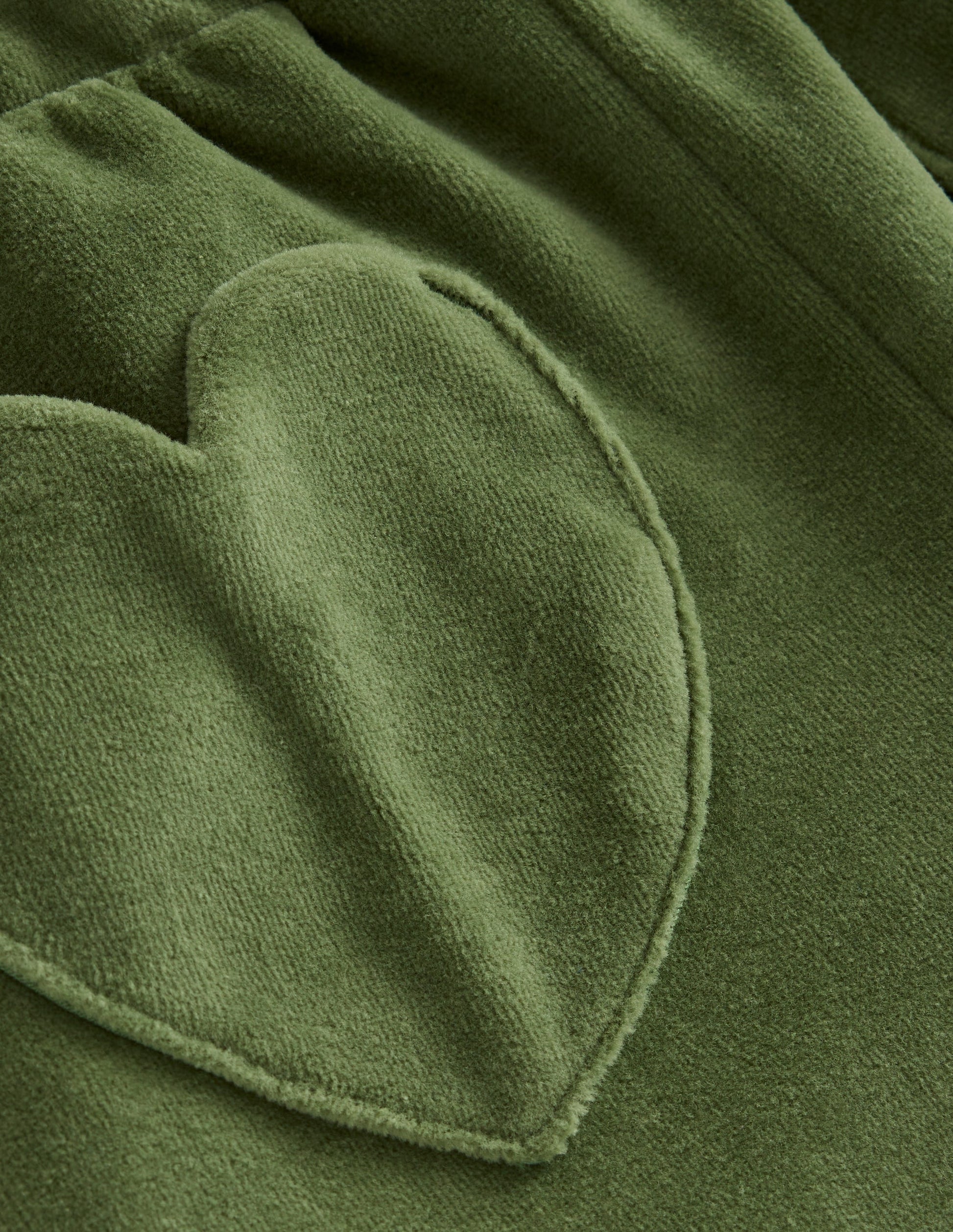 Heart Pocket Velour Sweatpants-Safari Green-3