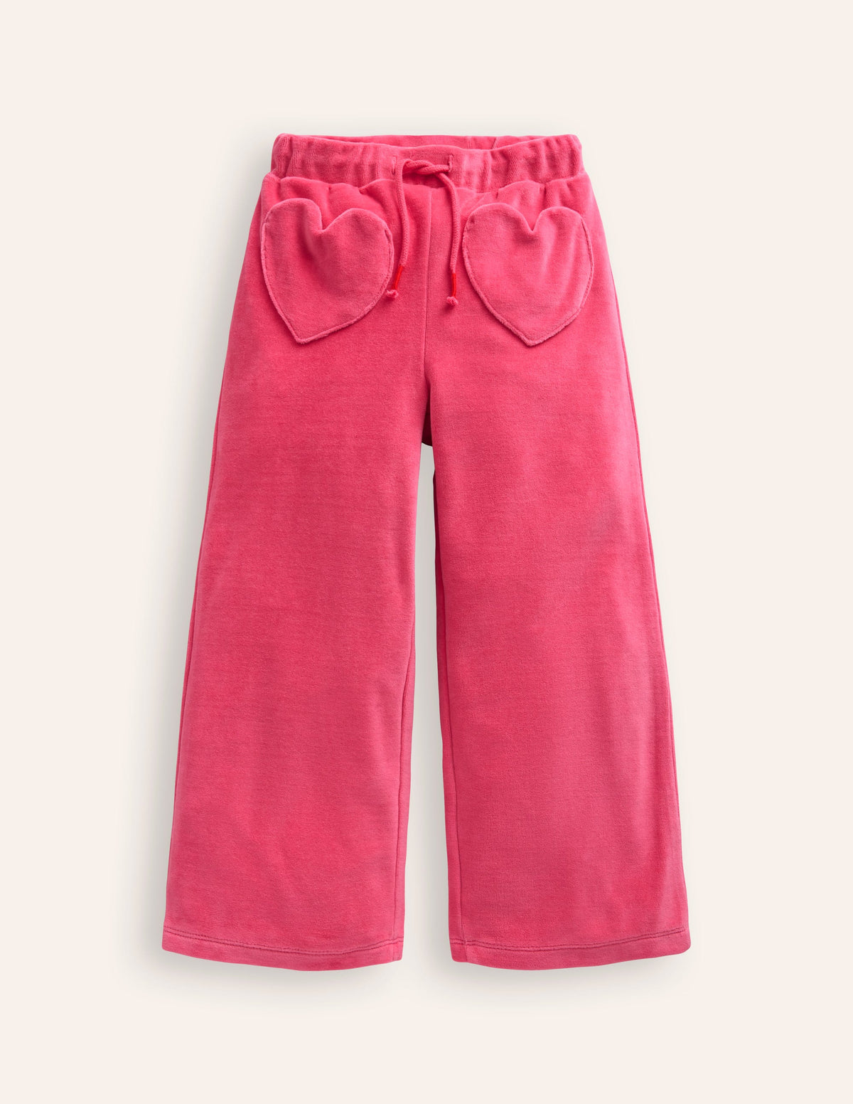 Heart Pocket Velour Sweatpants-Vintage Pink - Image 1