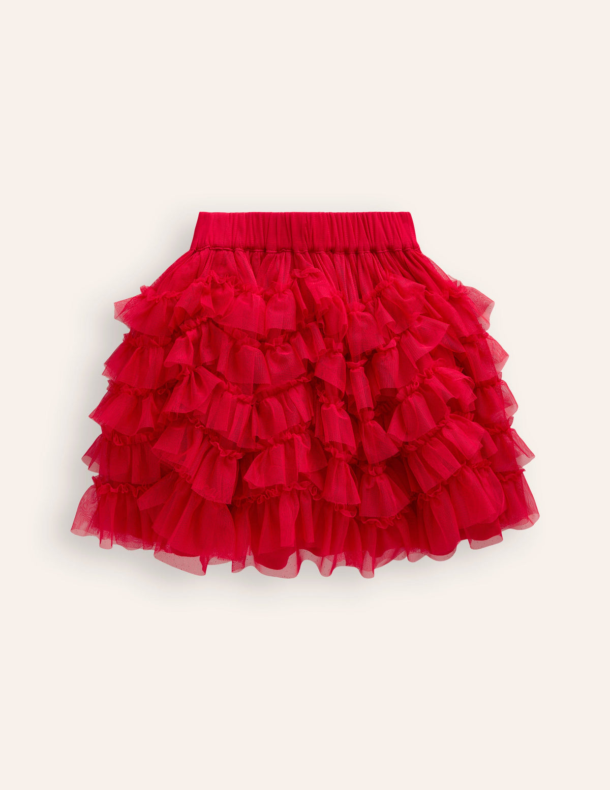 Ruffle Tulle Skirt-Poppy Red - Image 2