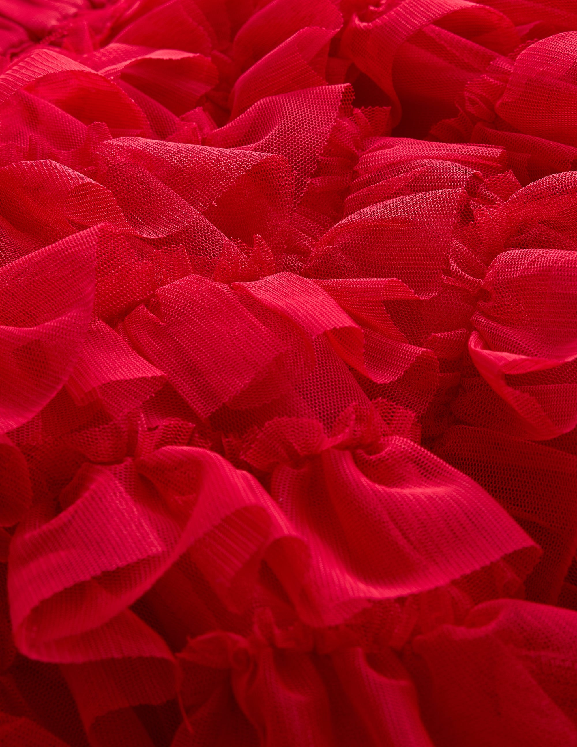 Ruffle Tulle Skirt-Poppy Red - Image 3
