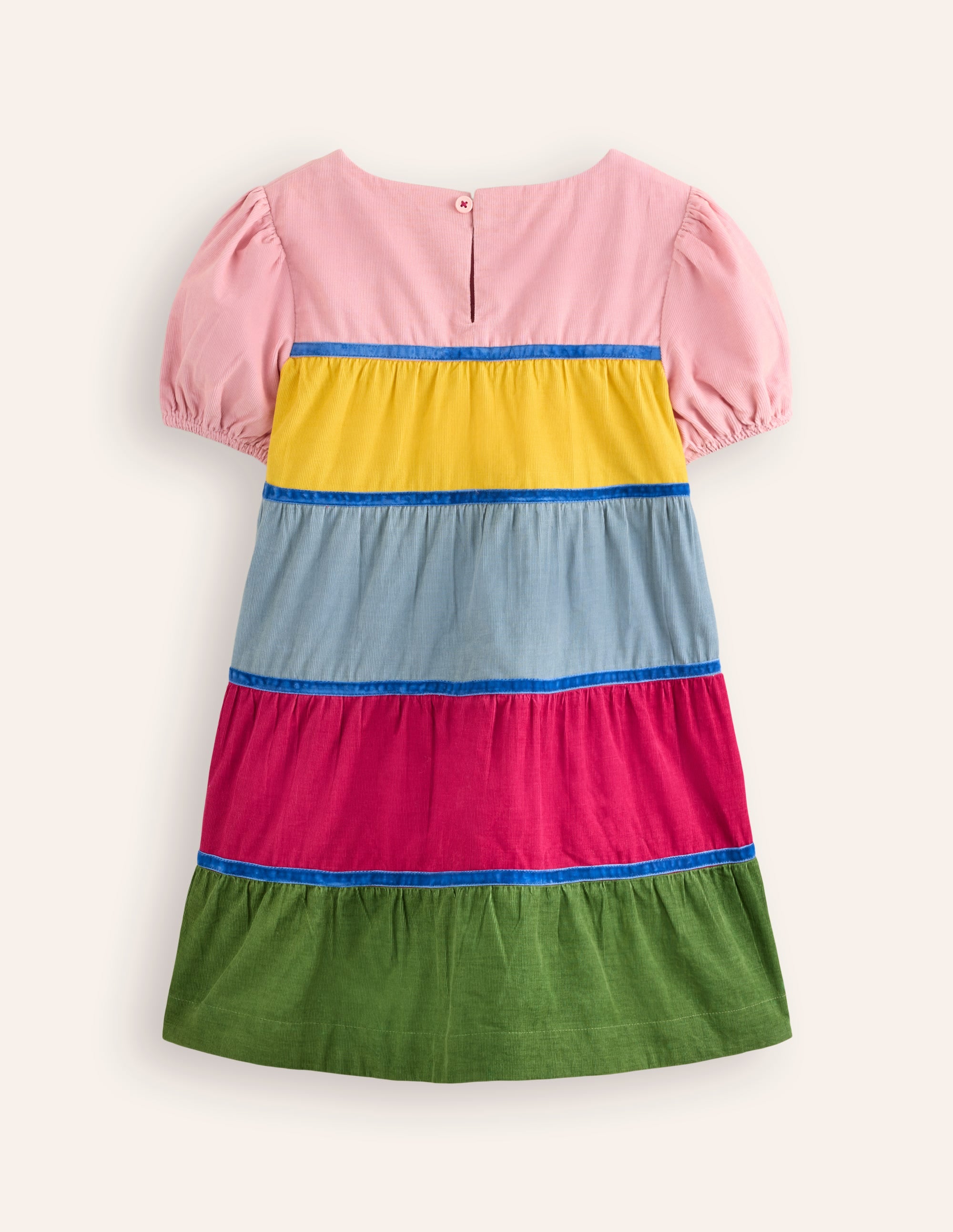 Cord Tiered Twirly Dress-Multi Rainbow - Image 2