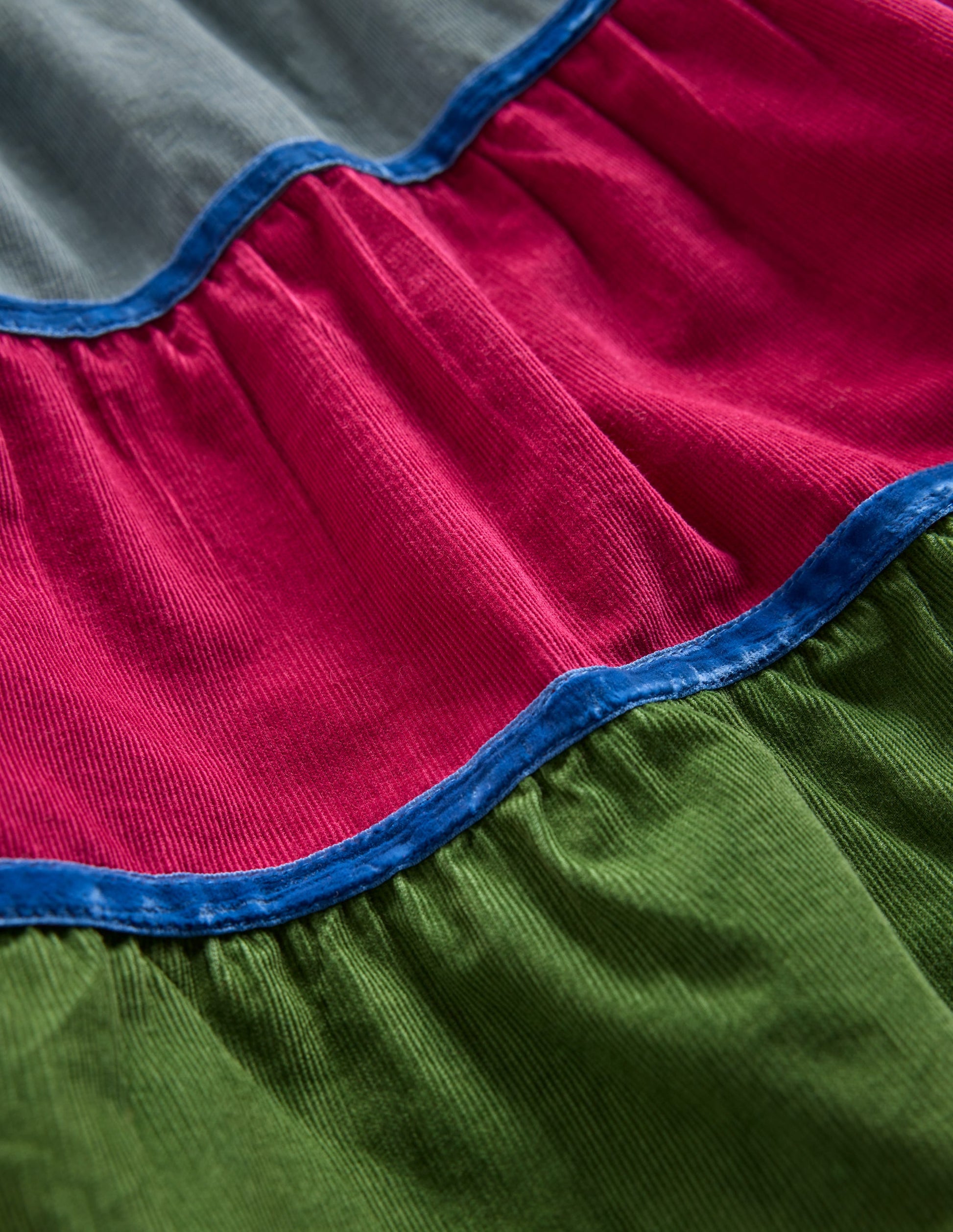 Cord Tiered Twirly Dress-Multi Rainbow-3