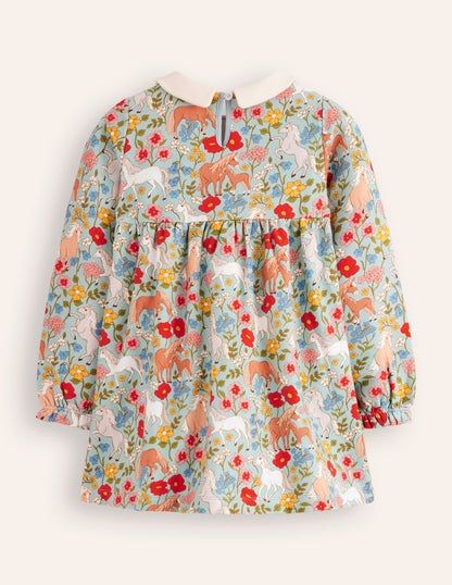 Collared Tunic-Blue Pony Floral