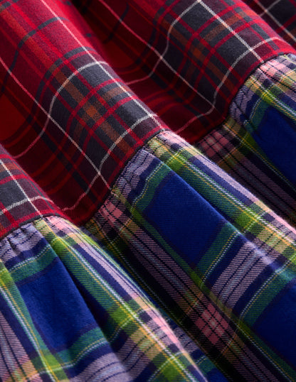 Betsy Tiered Twirly Dress-Tartan Hotchpotch