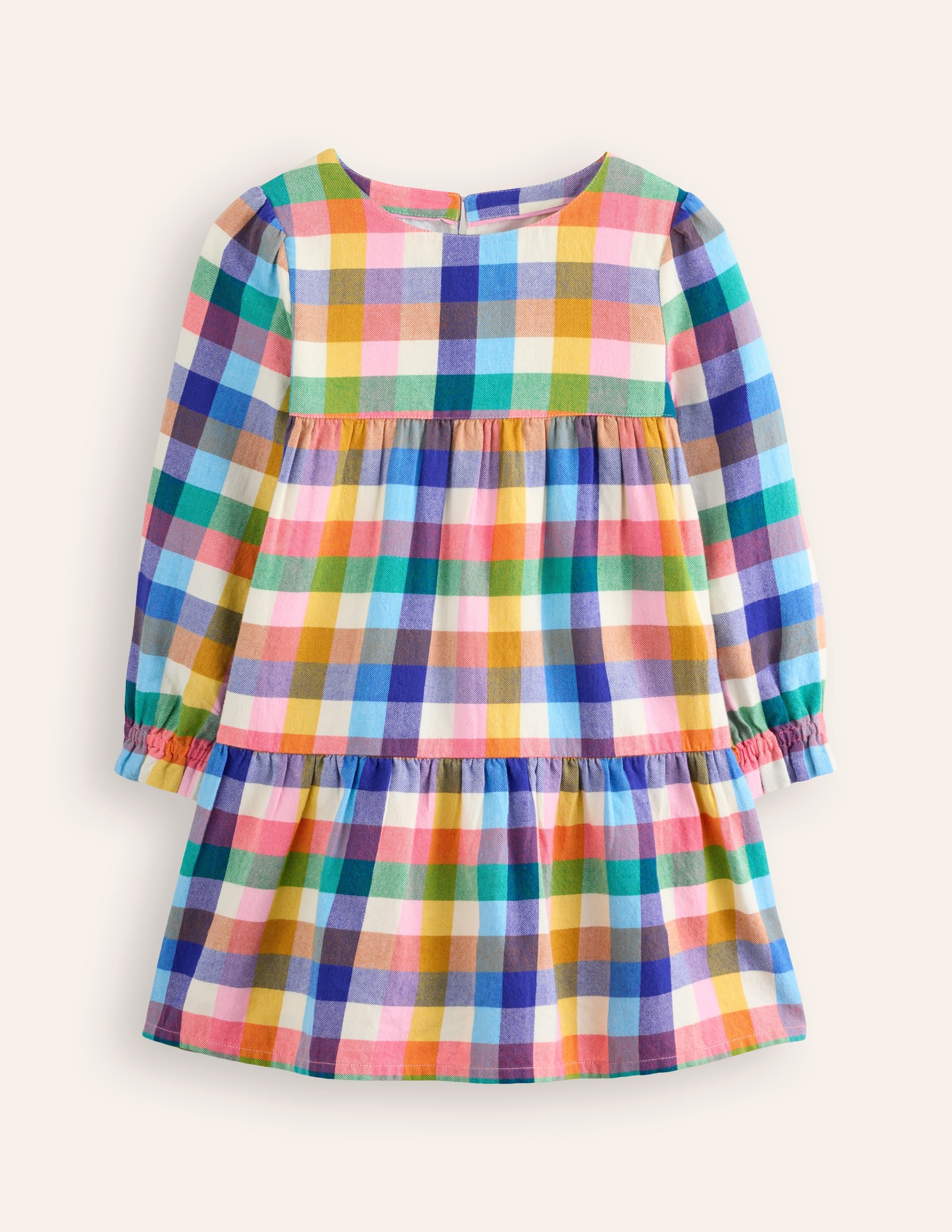 Betsy Tiered Twirly Dress-Multigingham - Image 1