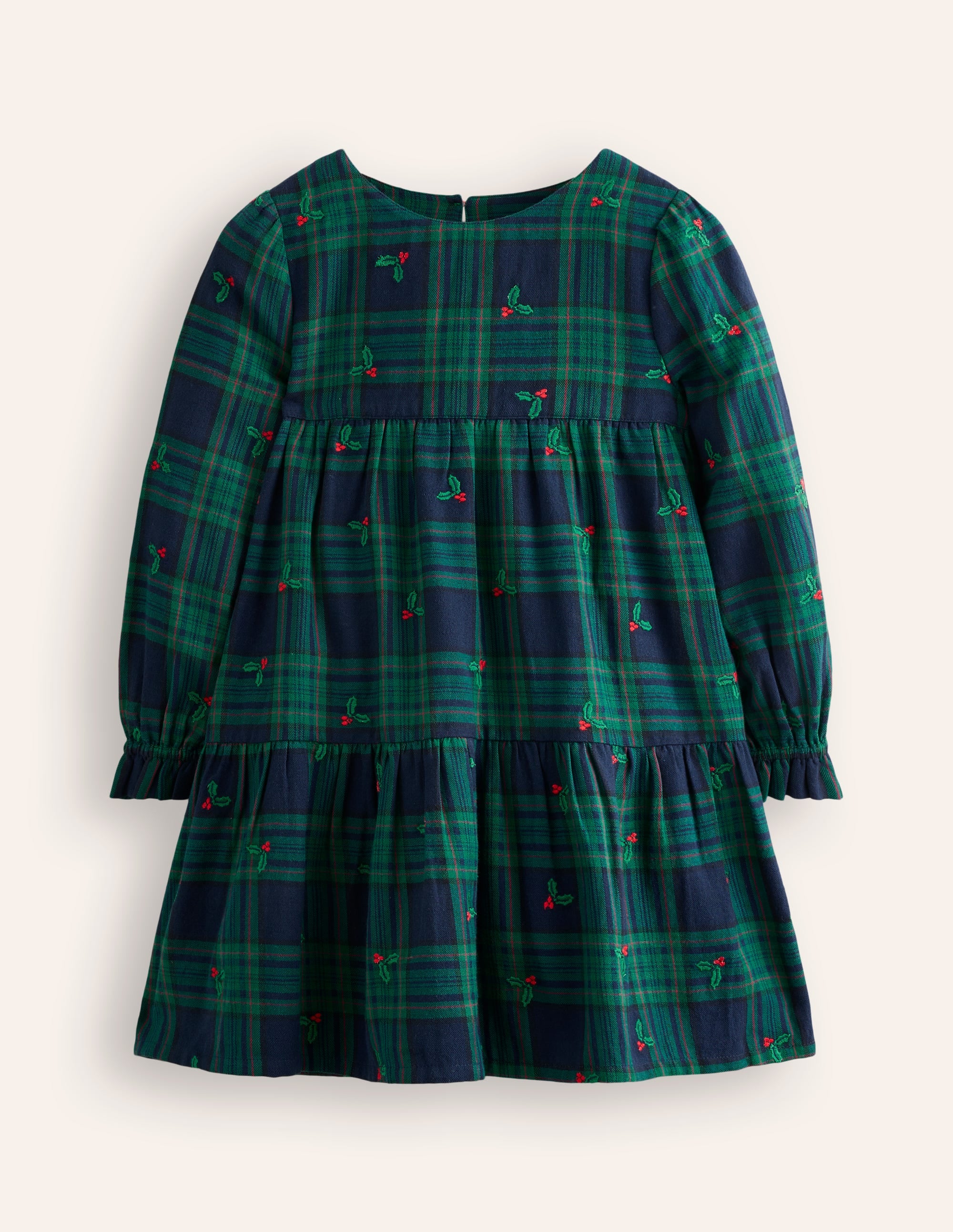 Betsy Tiered Twirly Dress-Blackwatch Check Holly - Image 4