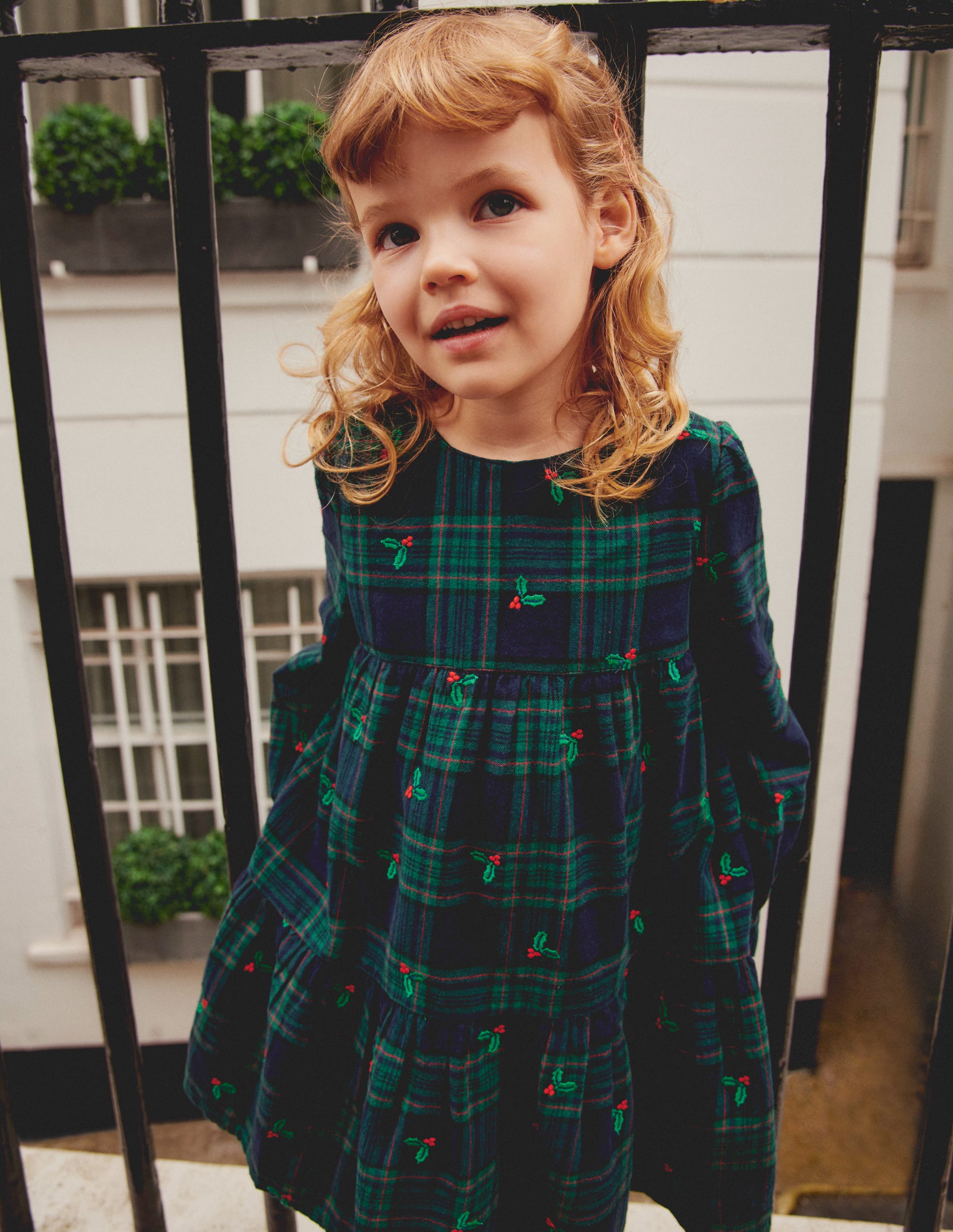 Betsy Tiered Twirly Dress-Blackwatch Check Holly - Image 7