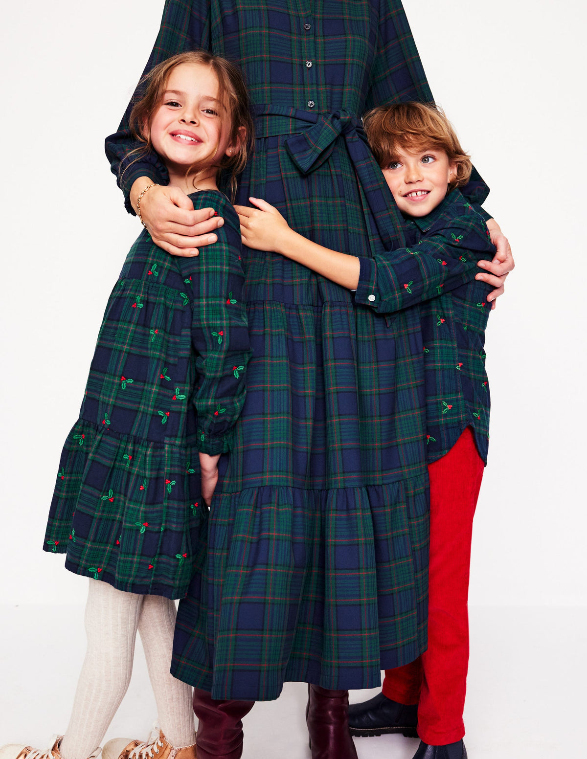 Betsy Tiered Twirly Dress-Blackwatch Check Holly - Image 9