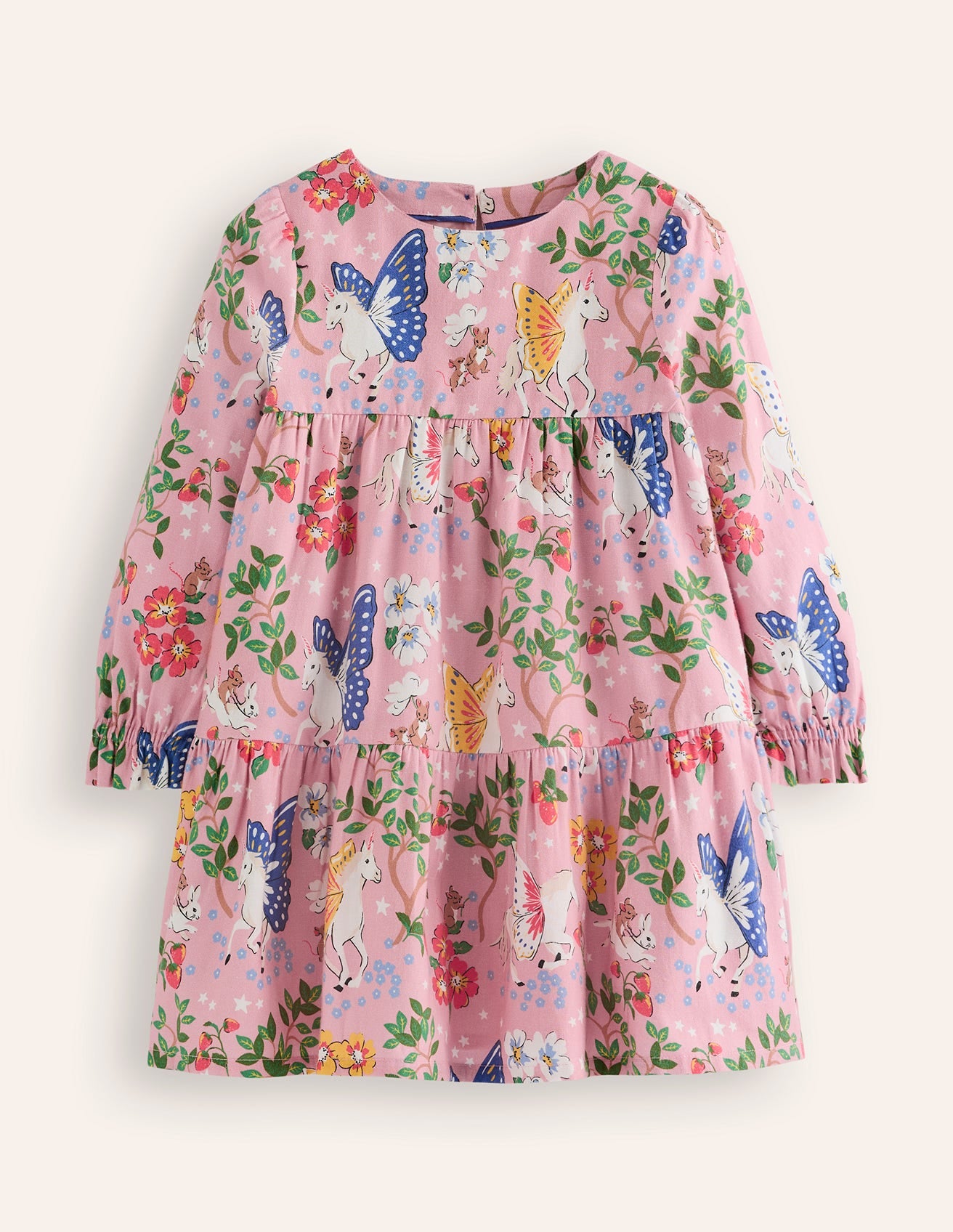 Betsy Tiered Twirly Dress-Vintage Pink Enchanted Forest - Image 1