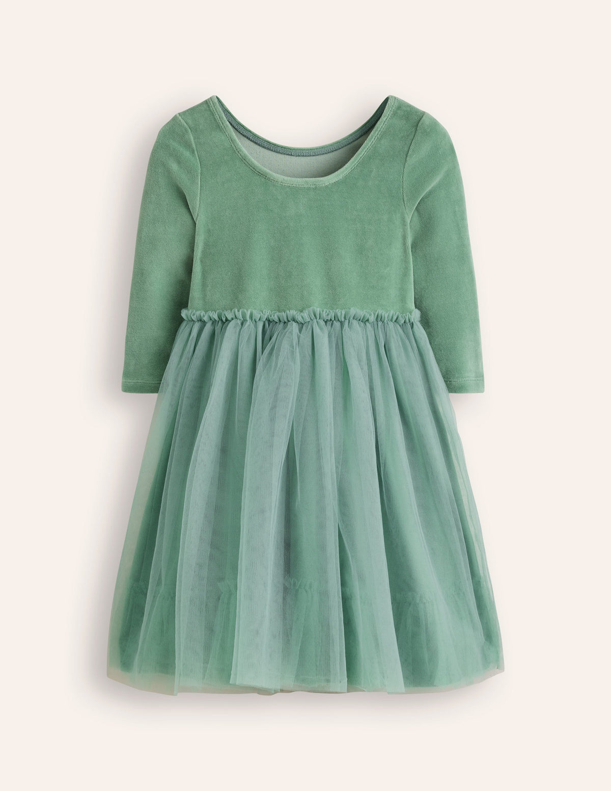 Velvet Tulle Appliqué Dress-Eucalyptus Robins - Image 6