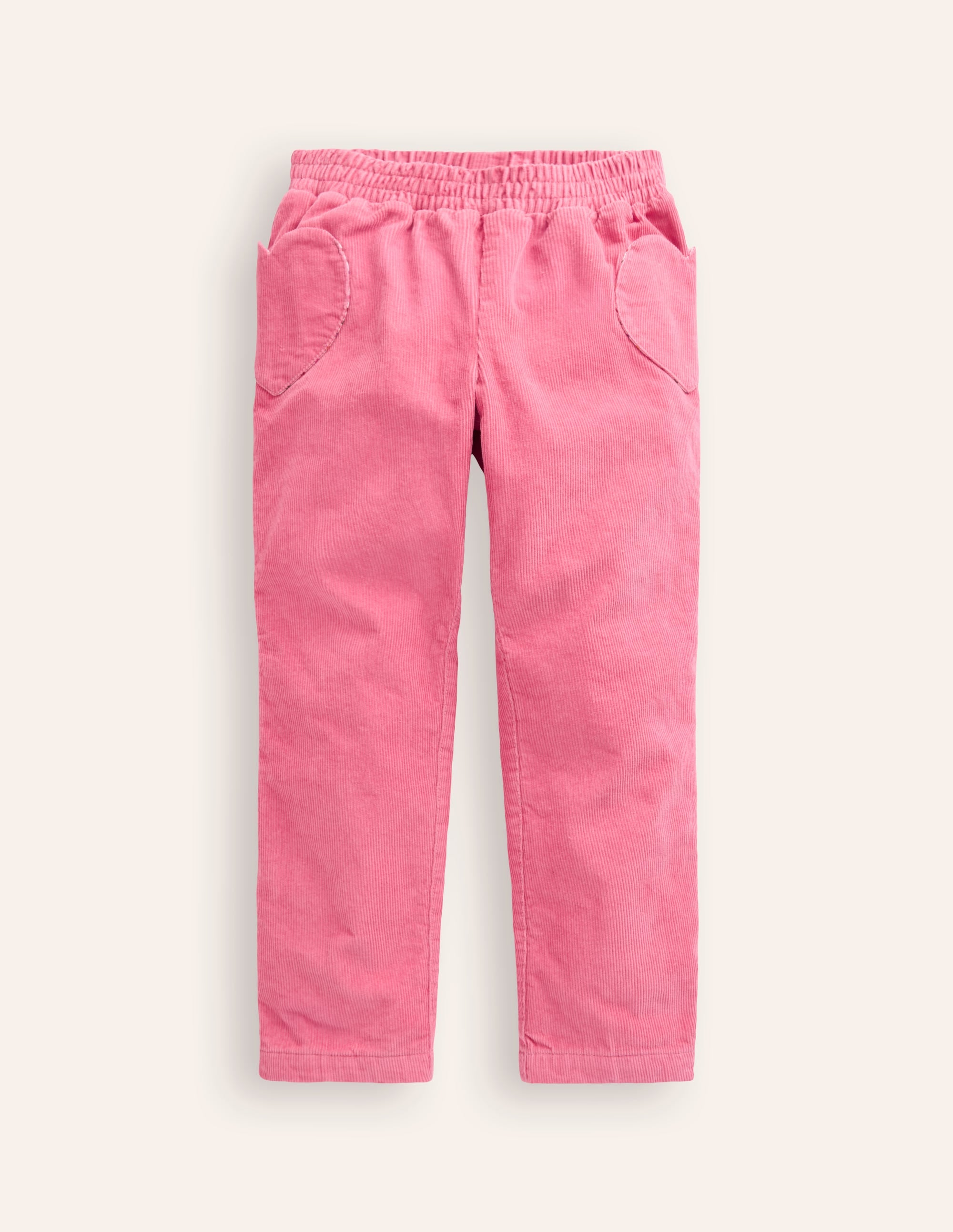 Lined Pull-on Cord Pants-Rapture Rose Pink - Image 1