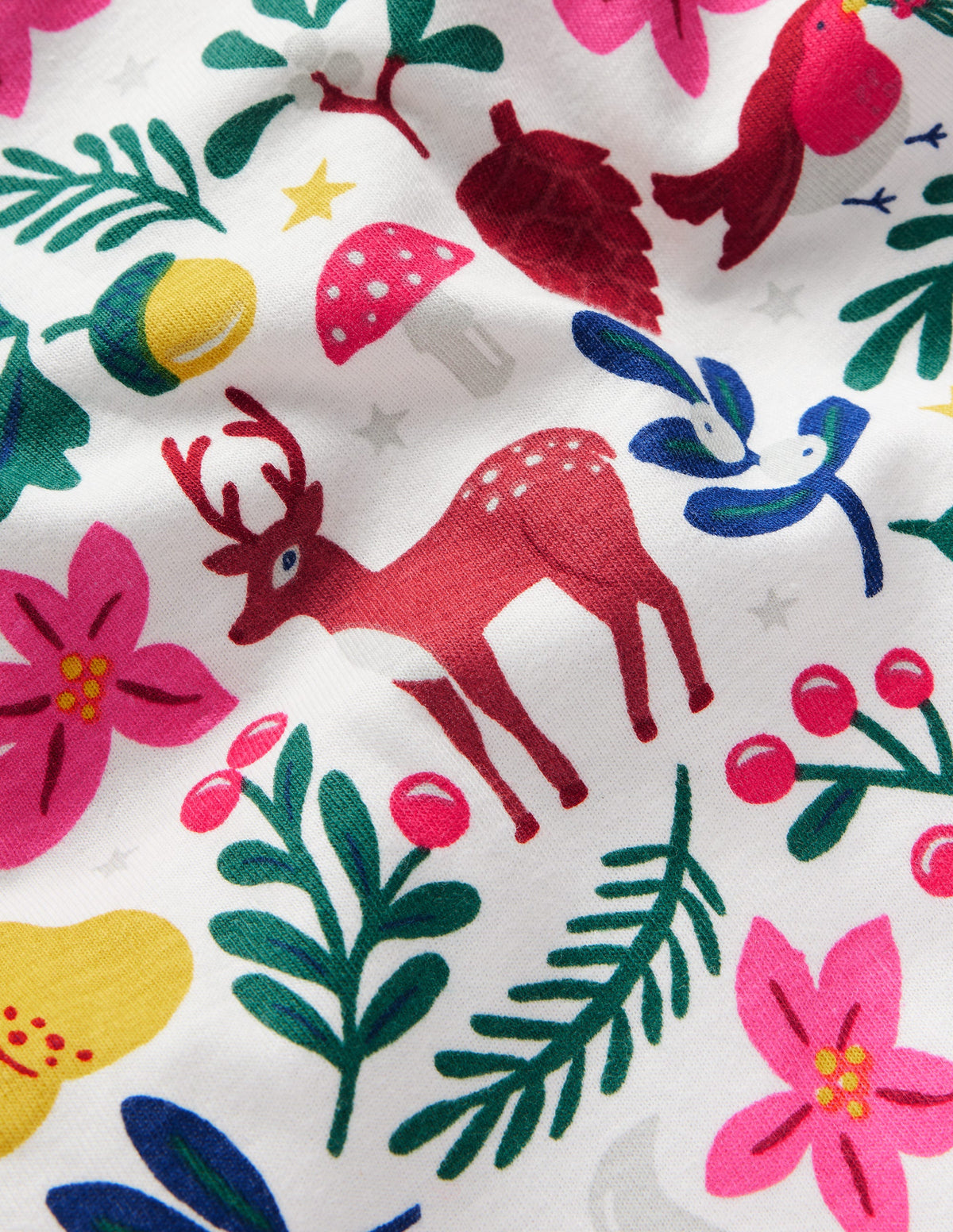 Snug Long John Pajamas-Ivory Festive - Image 3