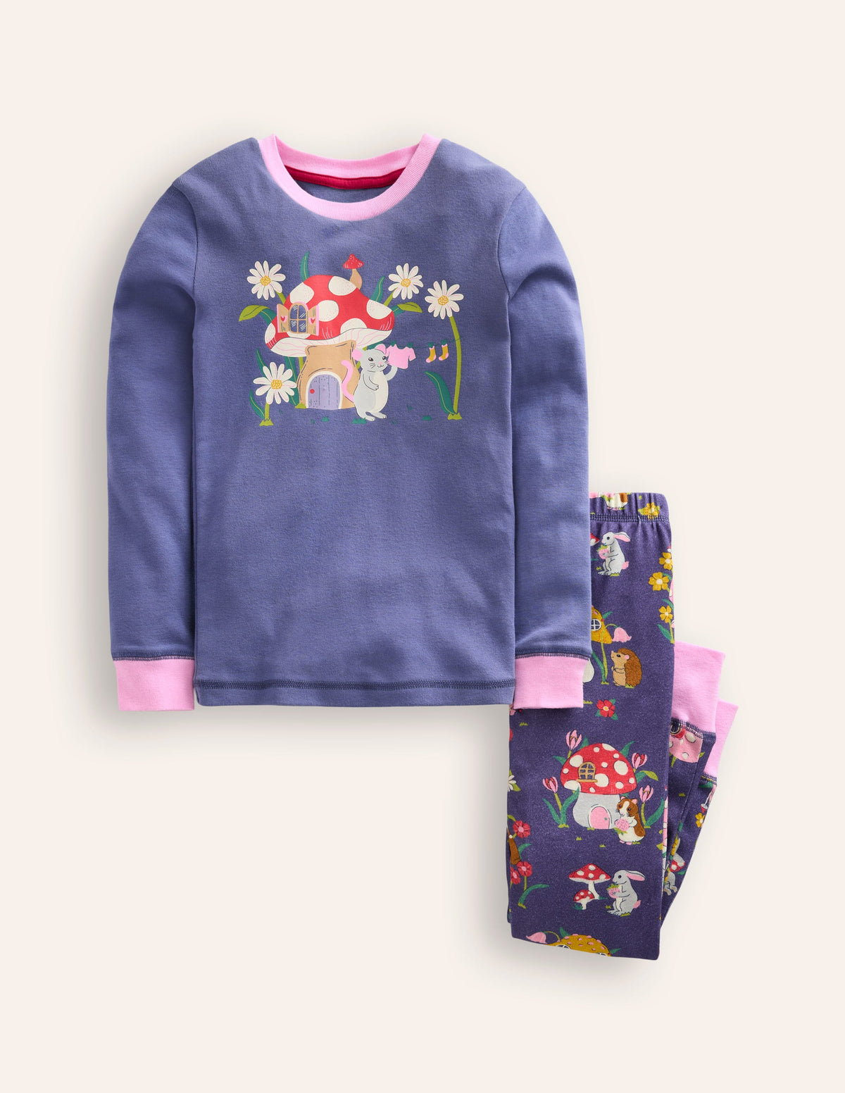 Snug Long John Pajamas-Vintage Blue Toadstool - Image 1