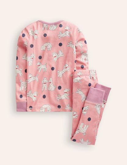 Snug Henley Pajamas-Pink Dalmatians