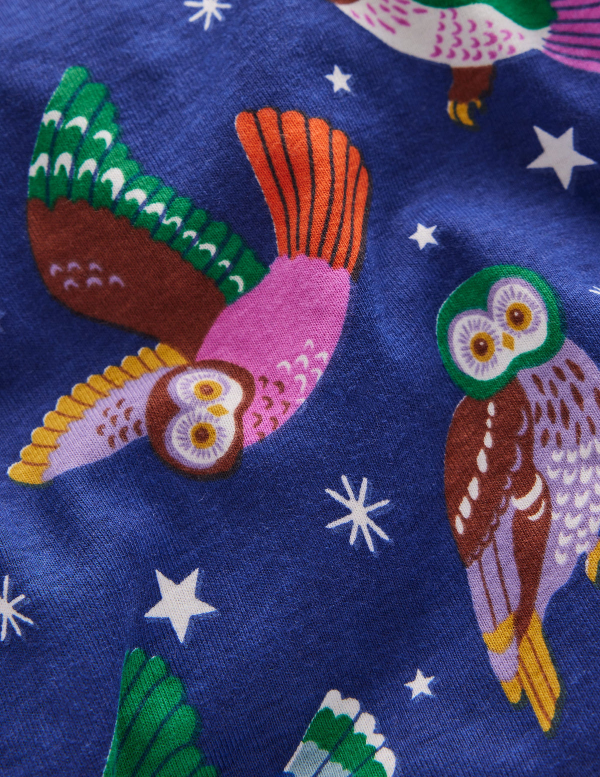 Snug Glow-In-The-Dark Pajamas-Starboard Blue Owls - Image 3