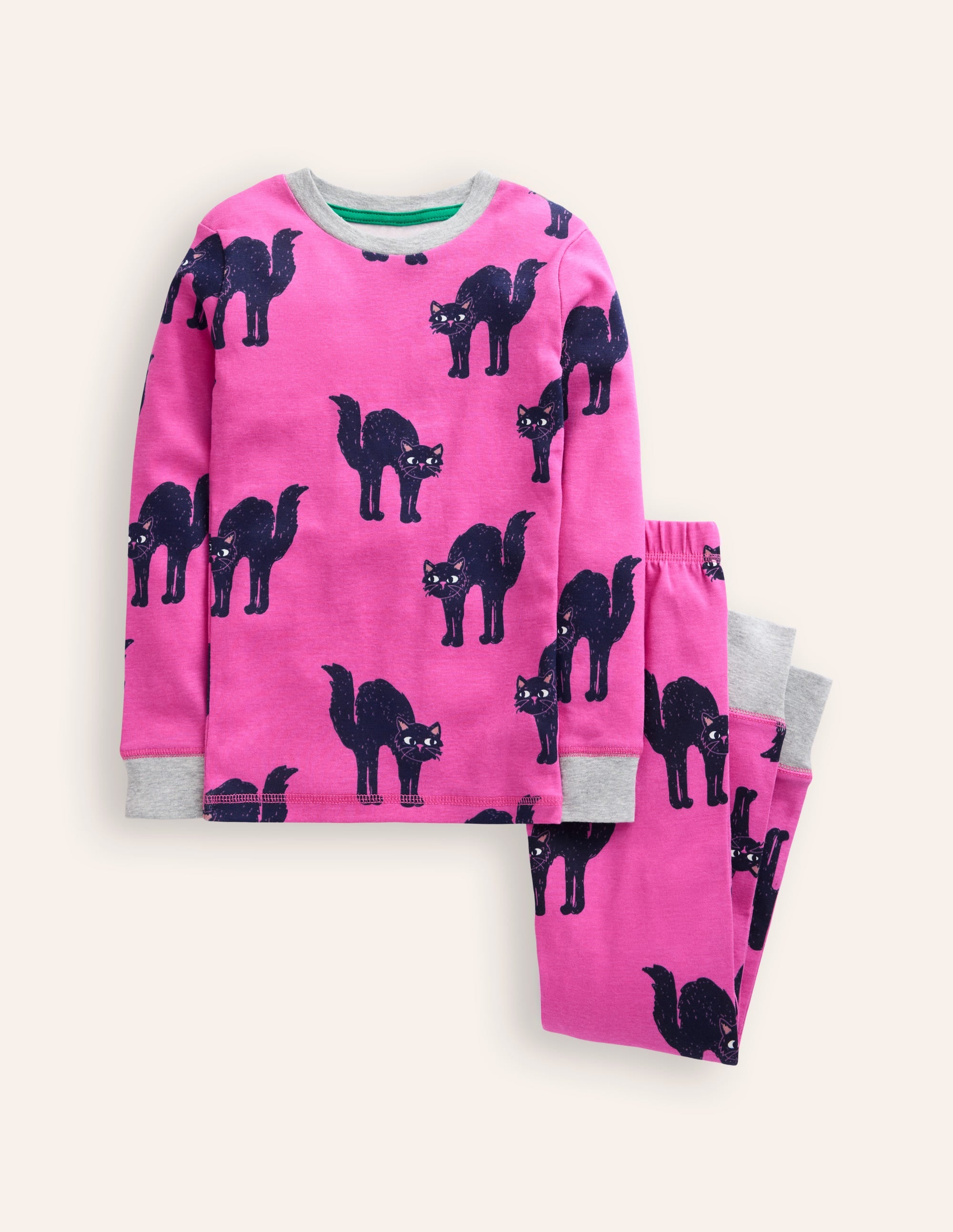 Snug Glow-In-The-Dark Pajamas-Tickled Pink Cats - Image 1
