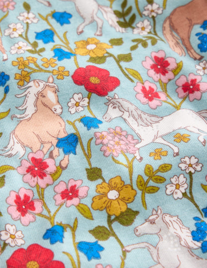 Twin Pack Snug Pajamas-Blue Pony Floral