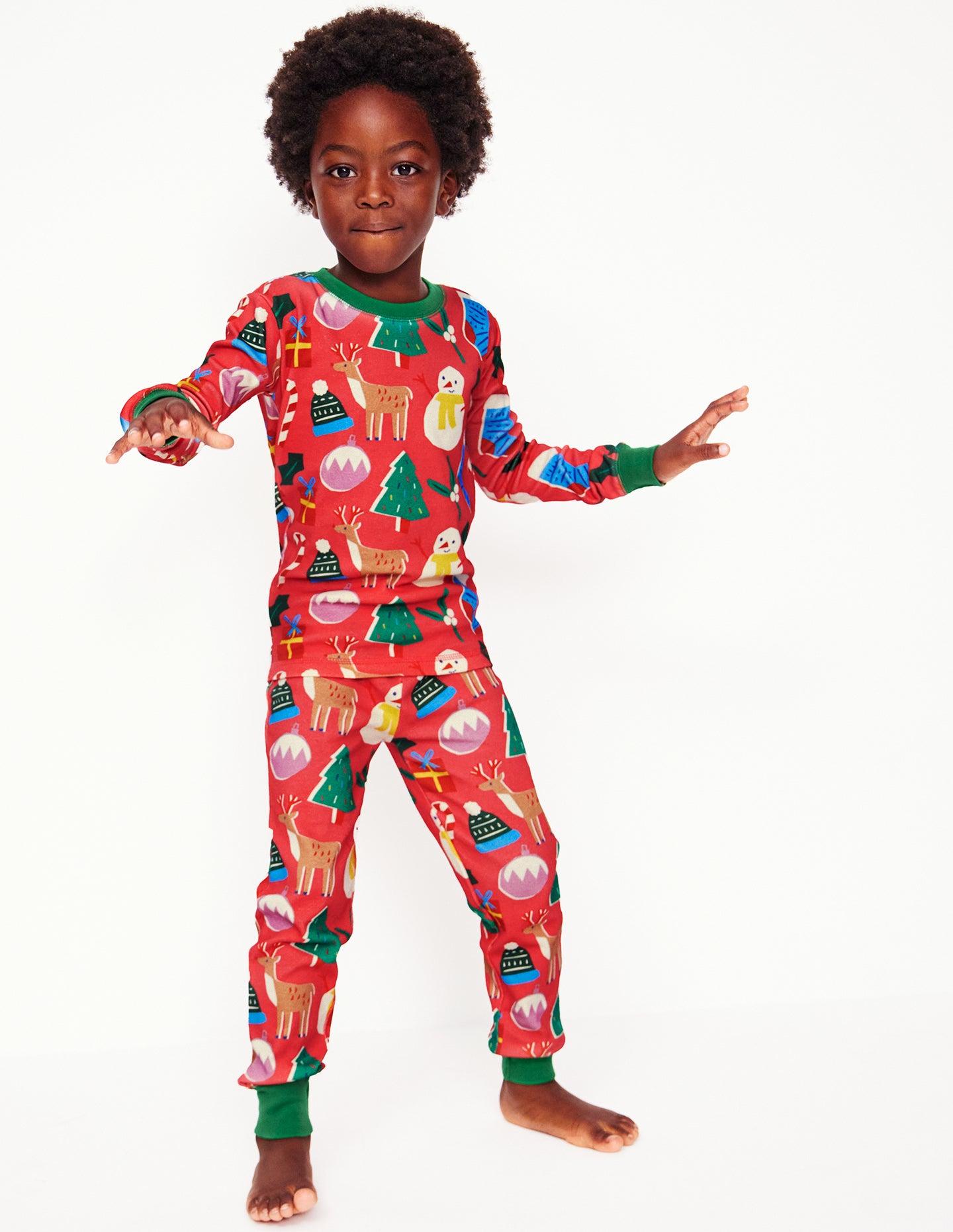 Twin Pack Snug Pajamas-Jam Red Christmas