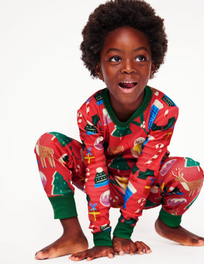 Twin Pack Snug Pajamas-Jam Red Christmas