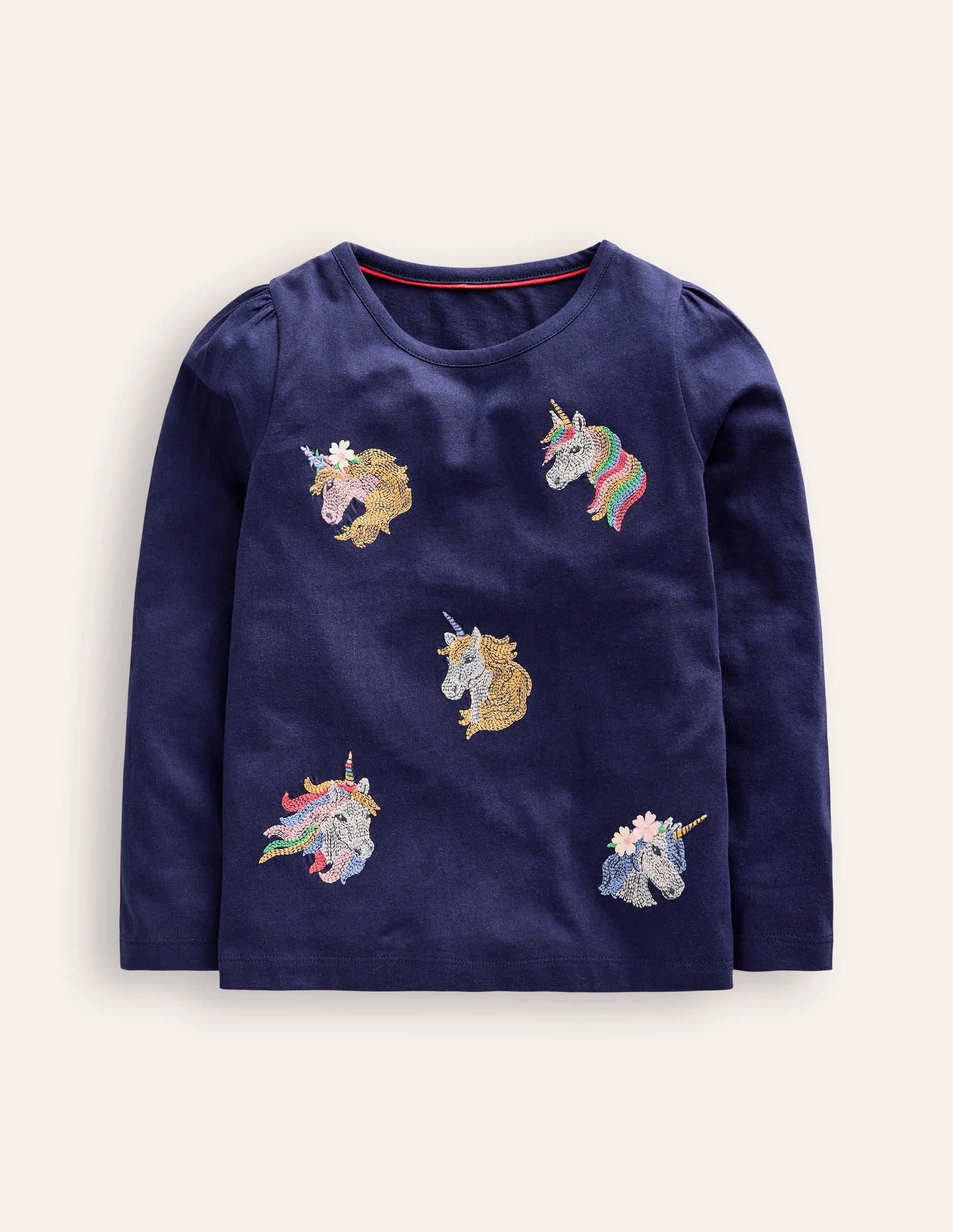 Superstitch Puff Sleeve Top-Starboard Blue Unicorns - Image 1