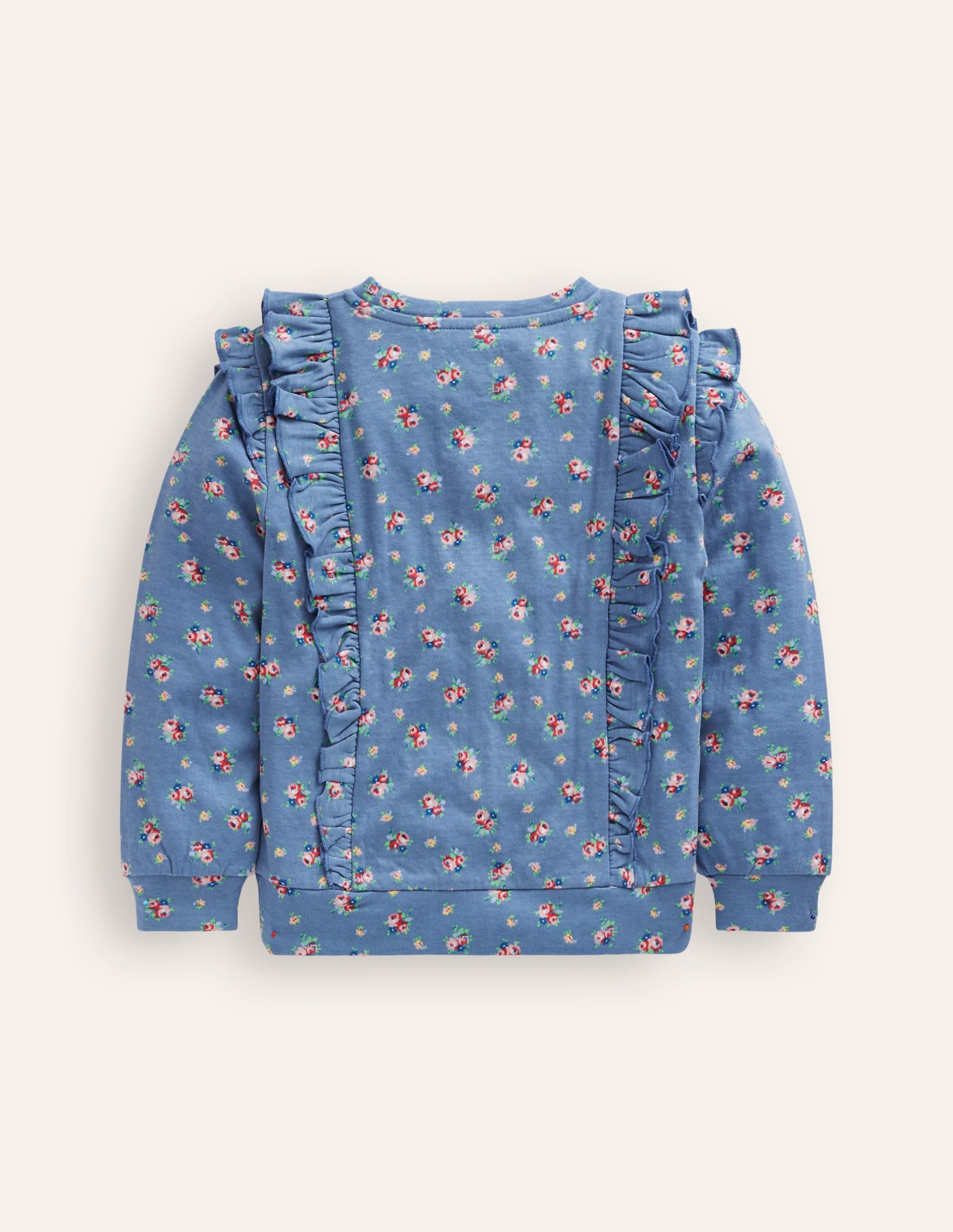 Frill Printed Sweatshirt-Bluejay Floral Bouquet - Image 2