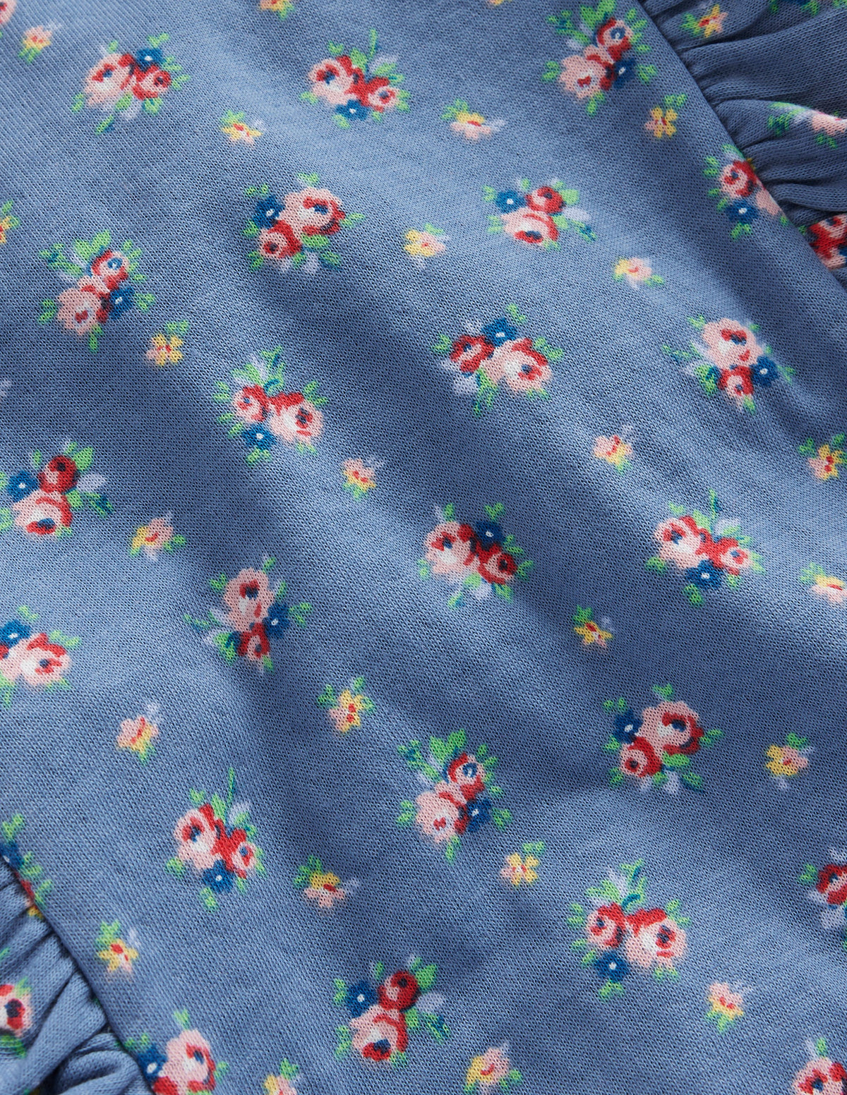 Frill Printed Sweatshirt-Bluejay Floral Bouquet - Image 3