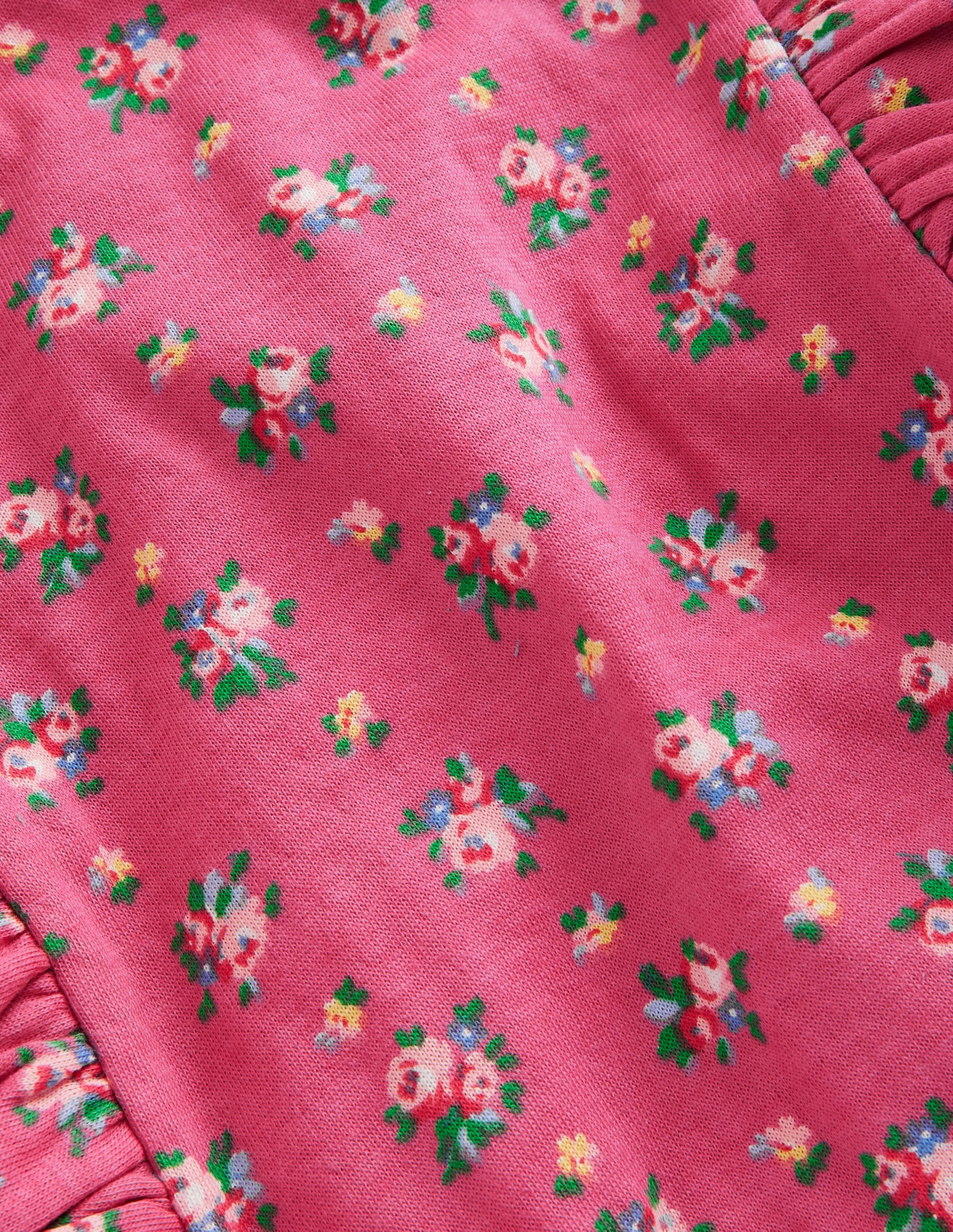 Frill Printed Sweatshirt-Rose Petal Pink Floral Bouquet - Image 3