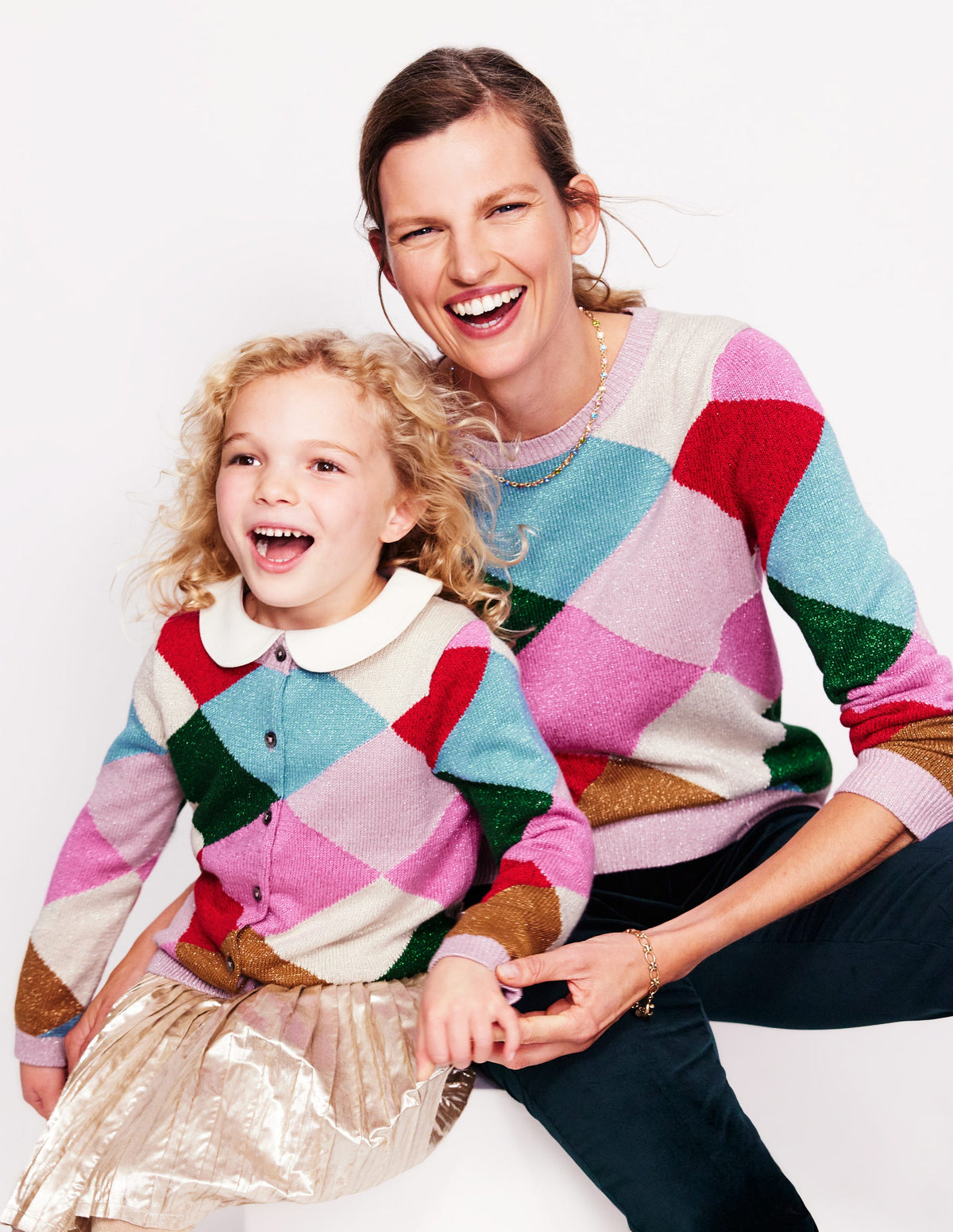 Sparkle Cardigan-Rainbow Argyle-5