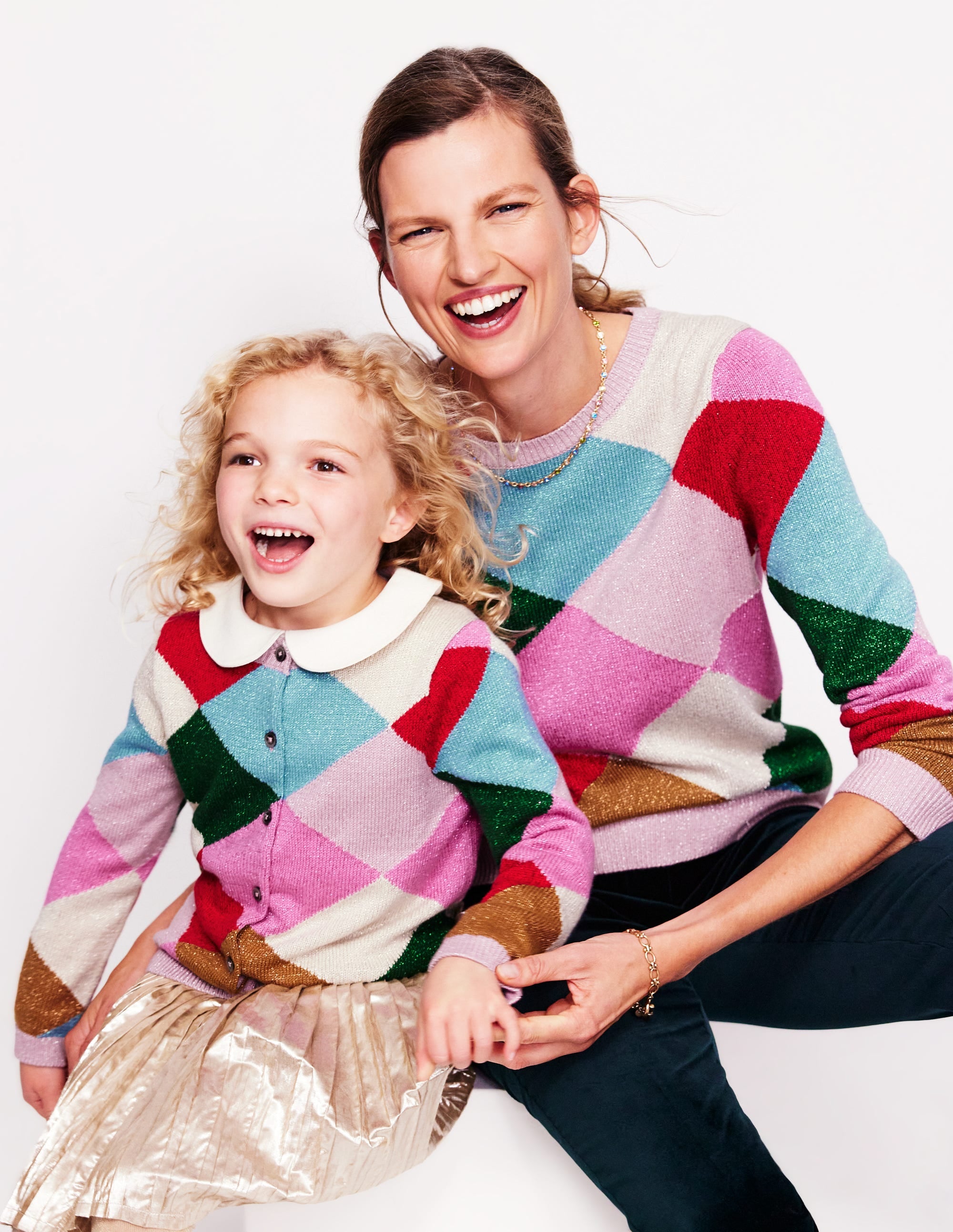Sparkle Cardigan-Rainbow Argyle - Image 5