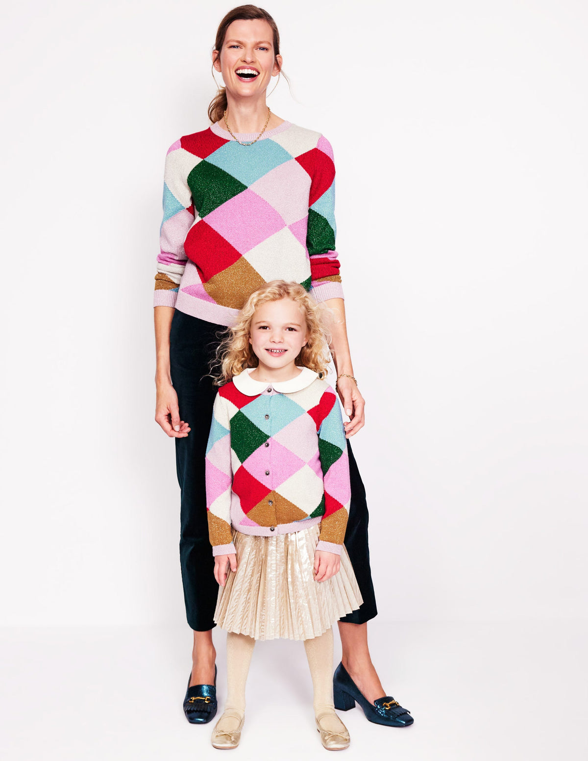Sparkle Cardigan-Rainbow Argyle - Image 6