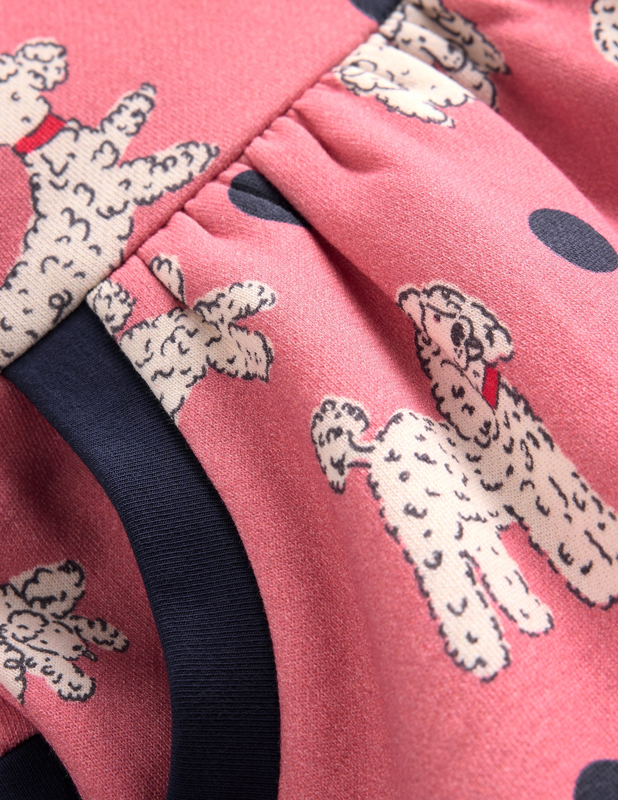 Cosy Printed Sweatshirt Dress-Almond Pink Poodles - Image 3
