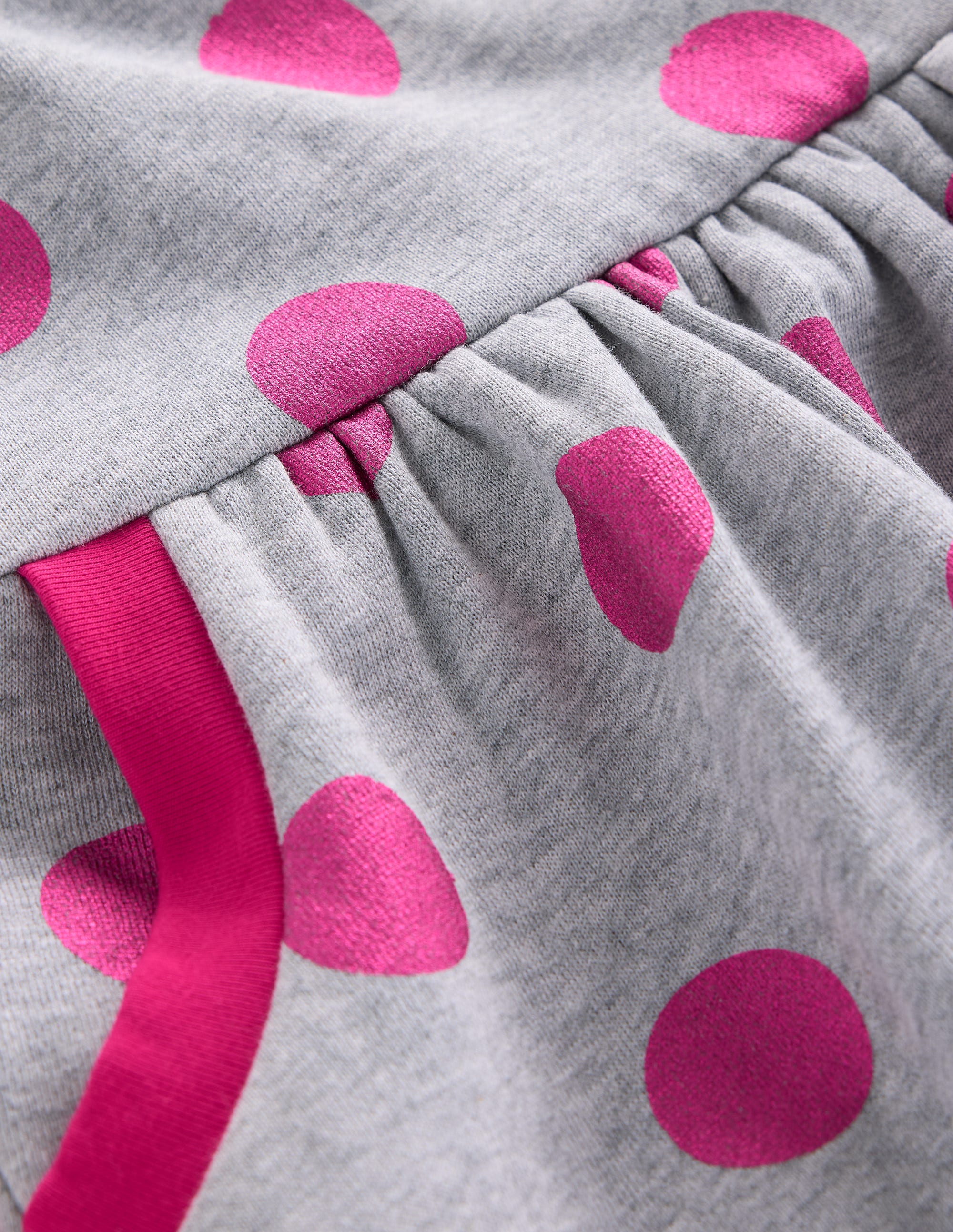 Cosy Printed Sweatshirt Dress-Grey Marl/ Pink Foil Spot - Image 3