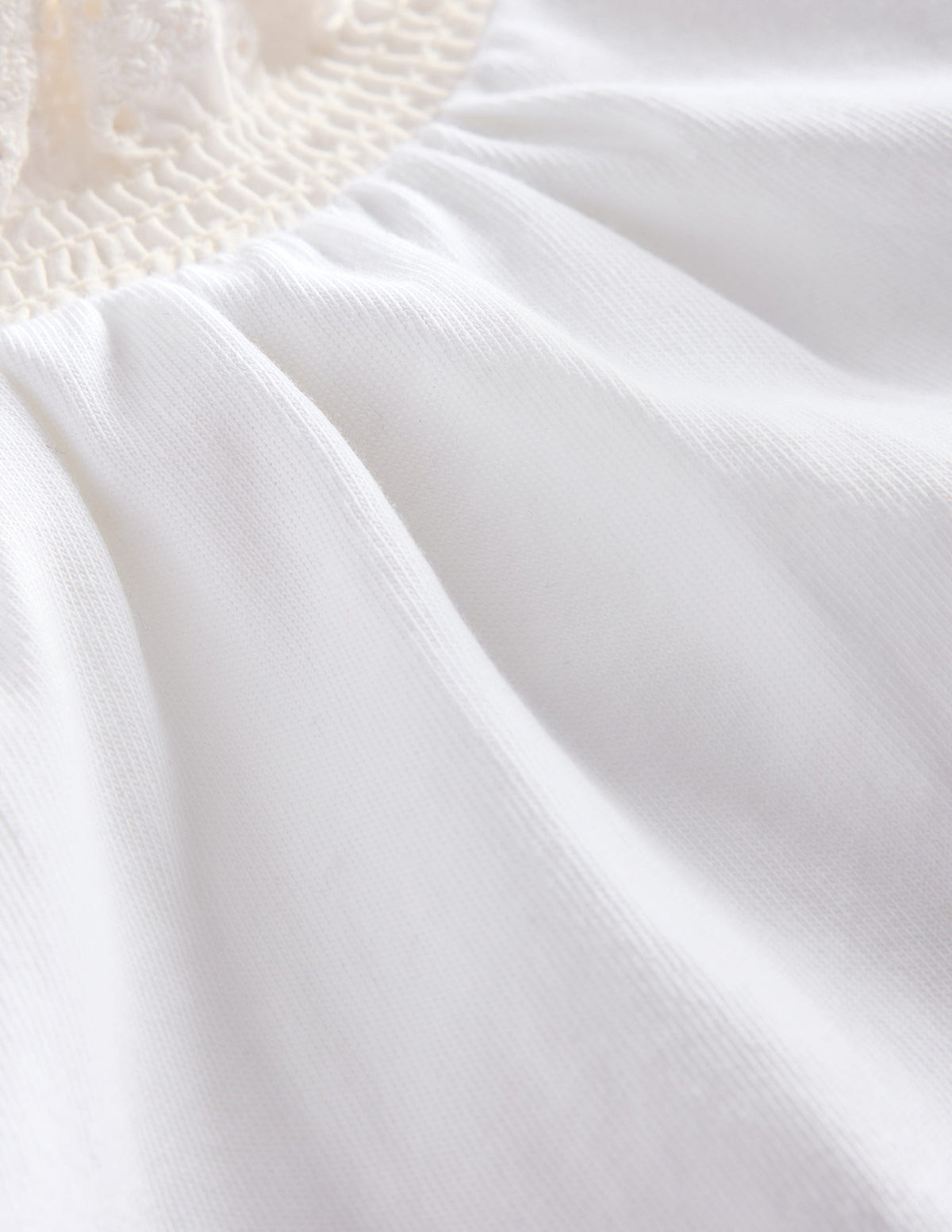 Lace Neck Jersey Blouse-Ivory - Image 3