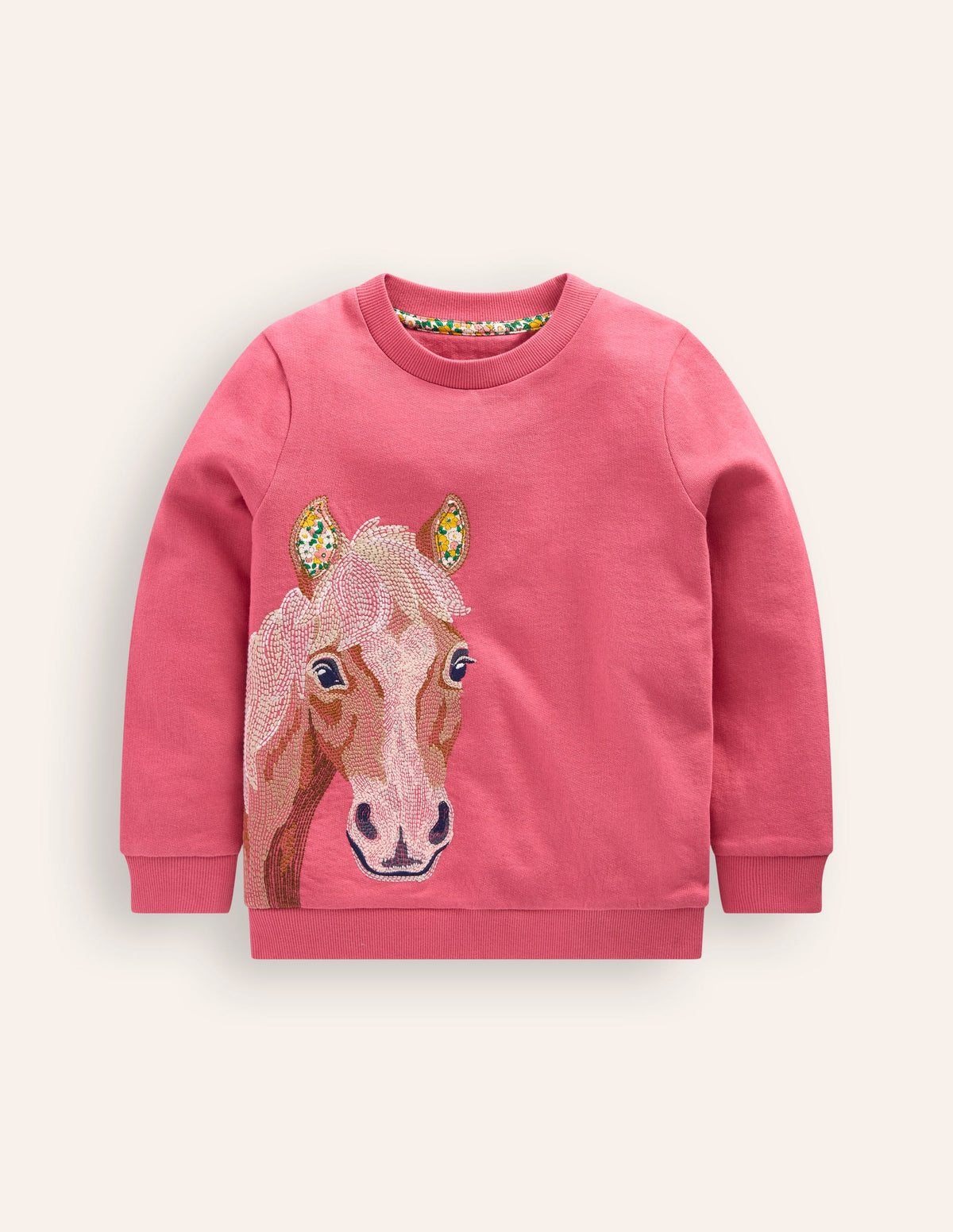 Superstitch Sweatshirt-Rose Pink Horse - Image 1