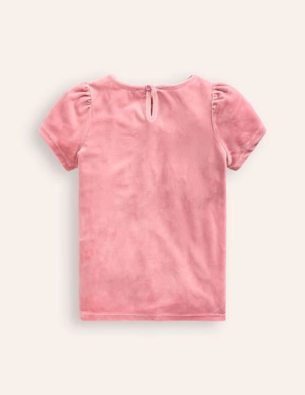 Velvet Party Top-Vintage Pink