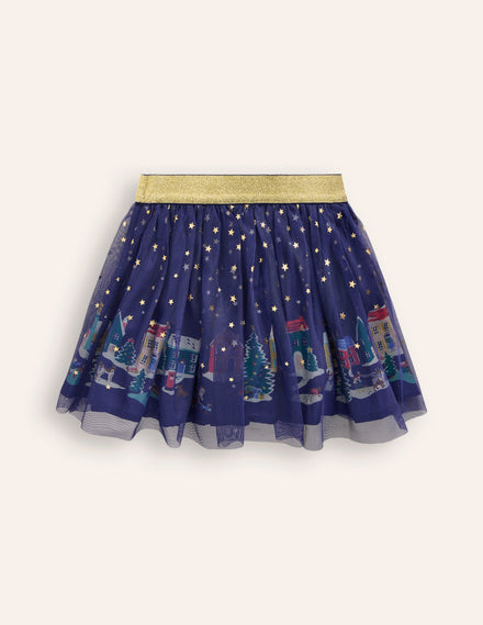 Fun Tulle Skirt-College Navy Stars