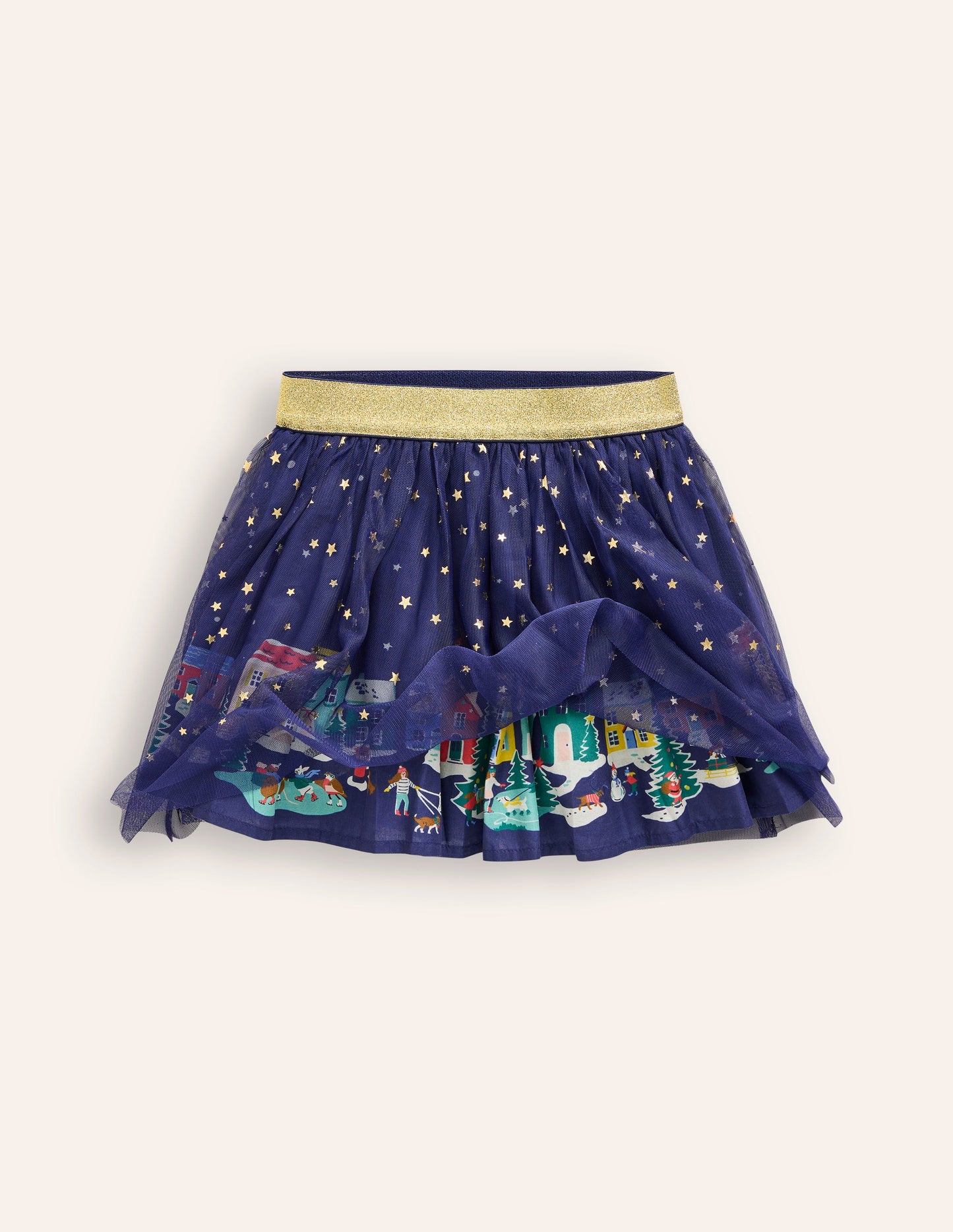 Fun Tulle Skirt-College Navy Stars