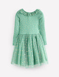 Rose Twirly Tulle Dress-Eucalyptus Gold Stars