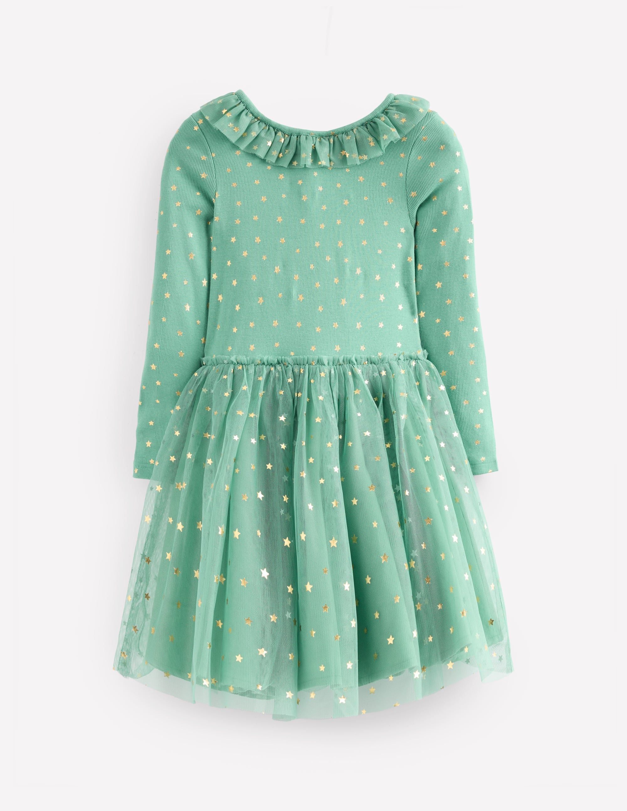 Rose Twirly Tulle Dress-Eucalyptus Gold Stars - Image 1