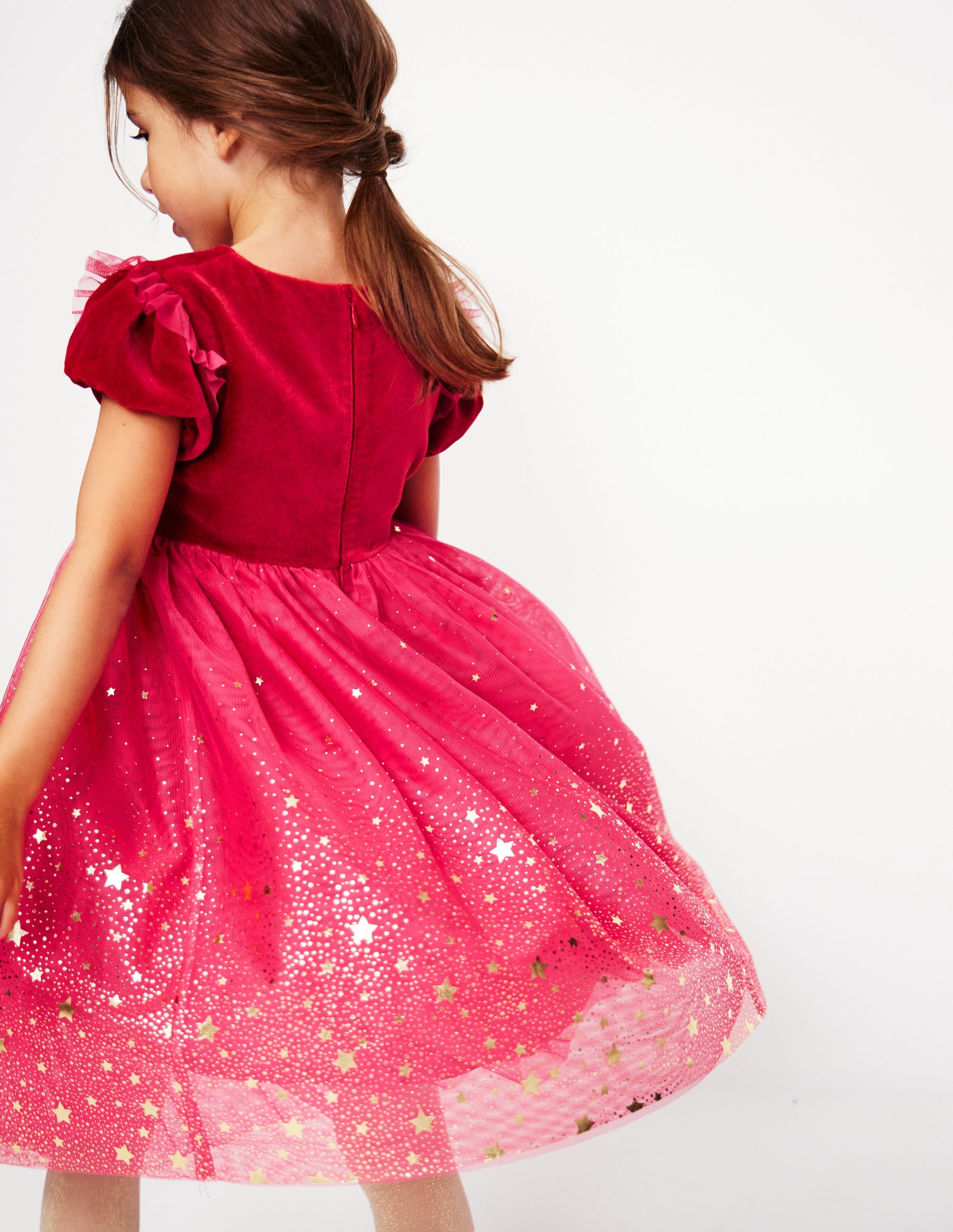 Esther Metallic Party Dress-Rose Pink - Image 2
