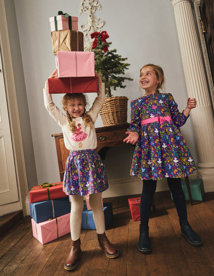 Peggy Cord Party Dress-Starboard Blue Nutcracker-5