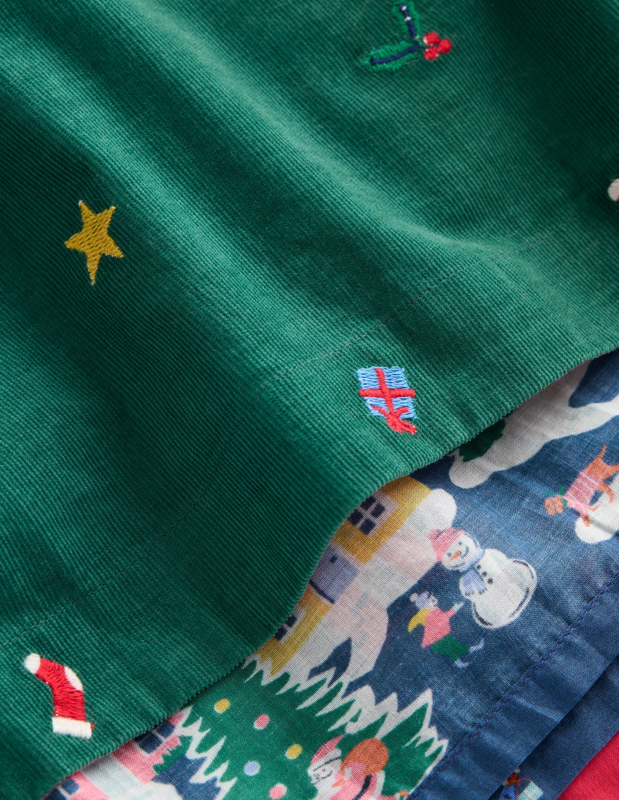 Peggy Cord Party Dress-Jewel Green Festive Embroidery - Image 7