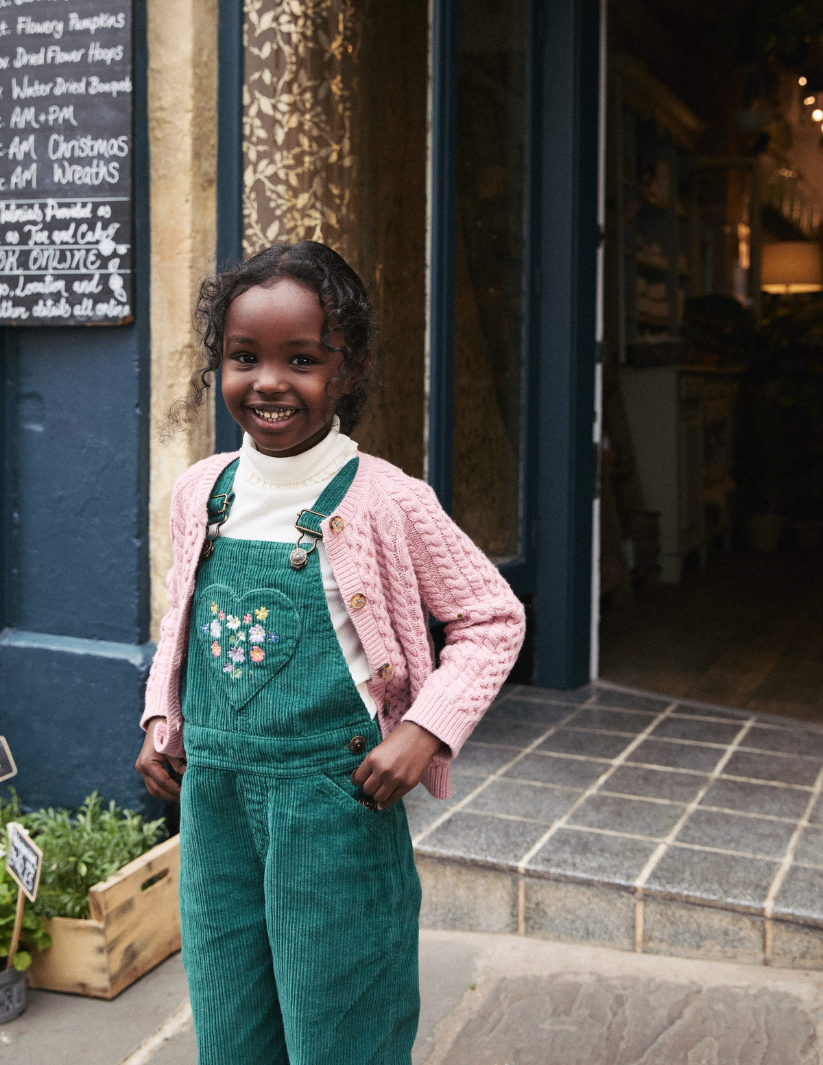 Straight Leg Dungaree-Jewel Green Heart - Image 5